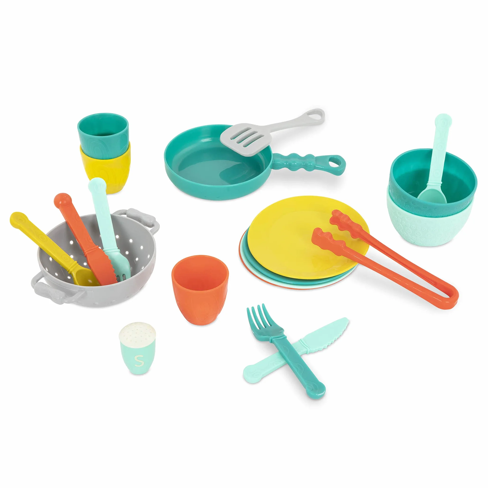 B. toys Akcesoria kuchenne do zabaw – naczynia kuchenne, naczynia i naczynia – 33-częściowy zestaw do zabawy dla dzieci – udawanie zabawki do zabawy – zestaw kuchenny mini szefa kuchni – od 3 lat