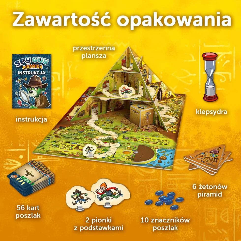 Trefl - Spy Guy Piramida - Kooperacyjna Gra Obserwacyjna, Przestrzenna Plansza z Ruchomymi Elementami, Rodzinna Gra Planszowa Dorosłych i Dzieci od 6 lat