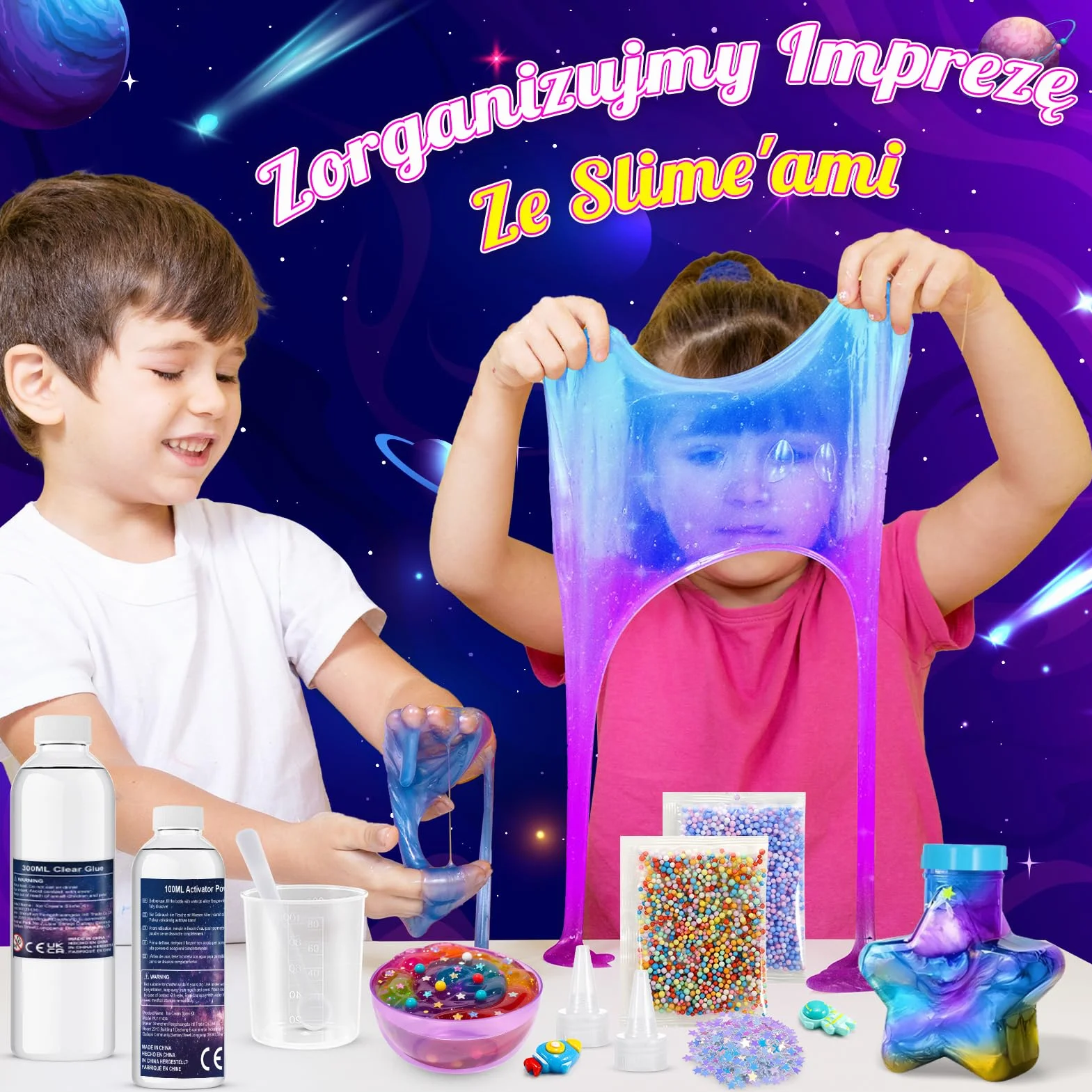 iKidiki Zrób Swój Własny Zestaw Szlamu, Prezent dla Dziewczynek 6 7 8 9 10 11 12 Lat Galaxy Slime Set Chłopiec Pomysły na Prezent Szlam Zabawki dla Dzieci Chłopcy Prezent Urodzinowy dla Dziewczynek