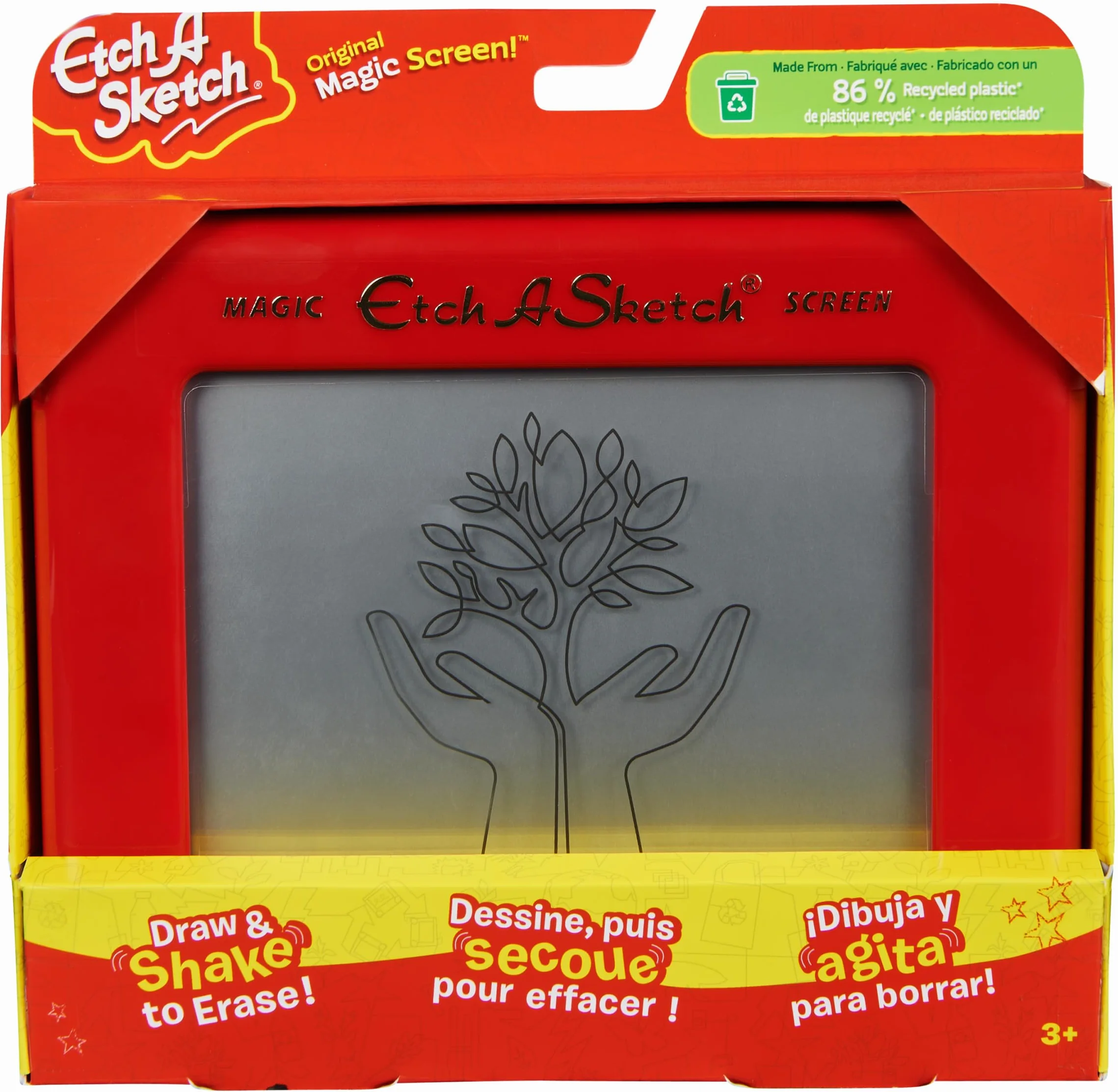Etch A Sketch - Oryginalny magiczny ekran - Tablica magnetyczna dla dzieci - z 86% tworzywa sztucznego z recyklingu - Gry kreatywności zaangażowane w ochronę środowiska - 6066719 - Zabawki dla dzieci