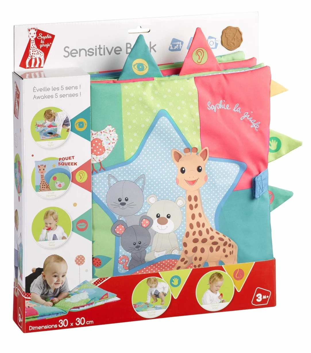 VULLI 230783 duża książka, Sophie la girafe, wielokolorowa
