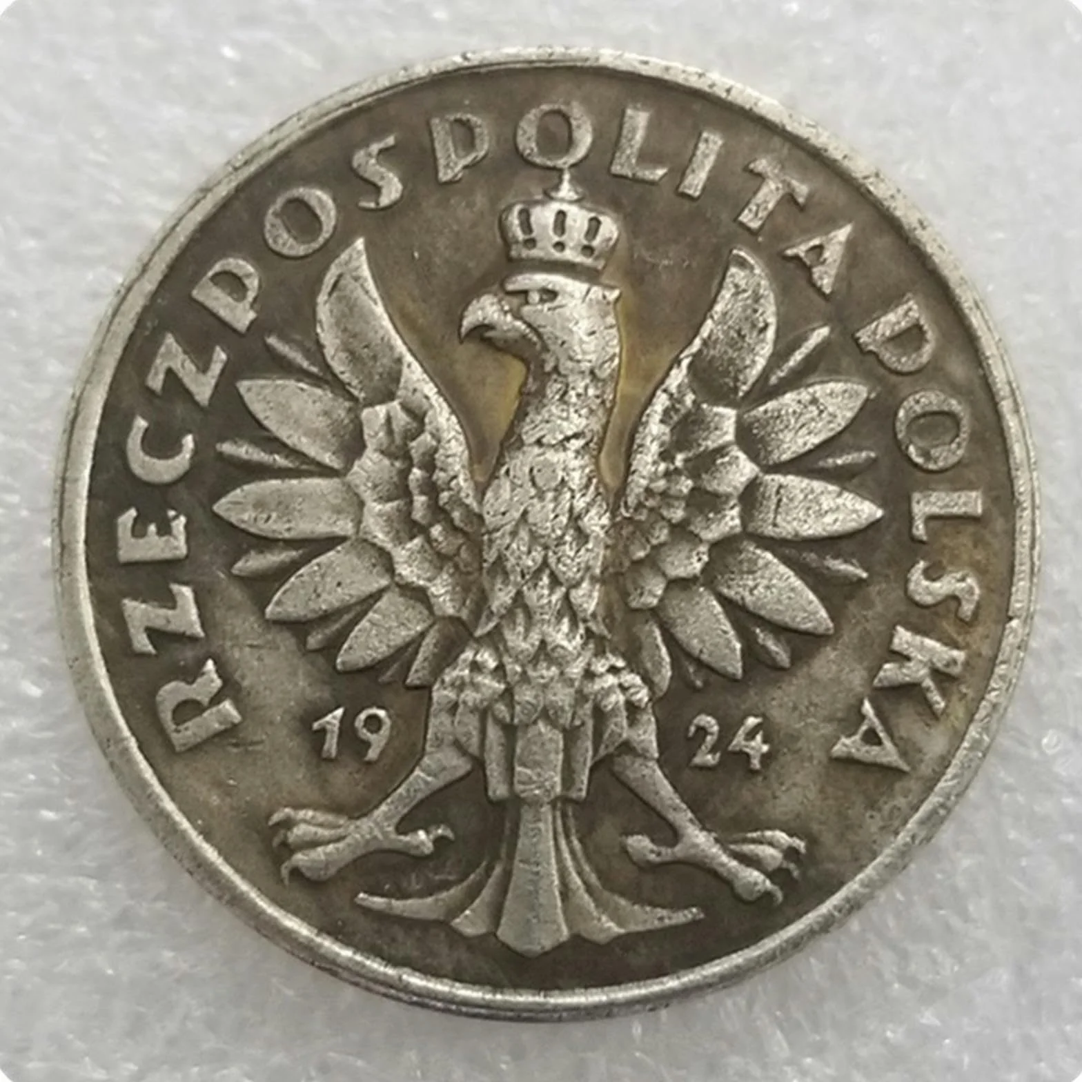 1924 Złote Polska Moneta Srebrna Starożytne Rzemiosło 1 ZLOTE
