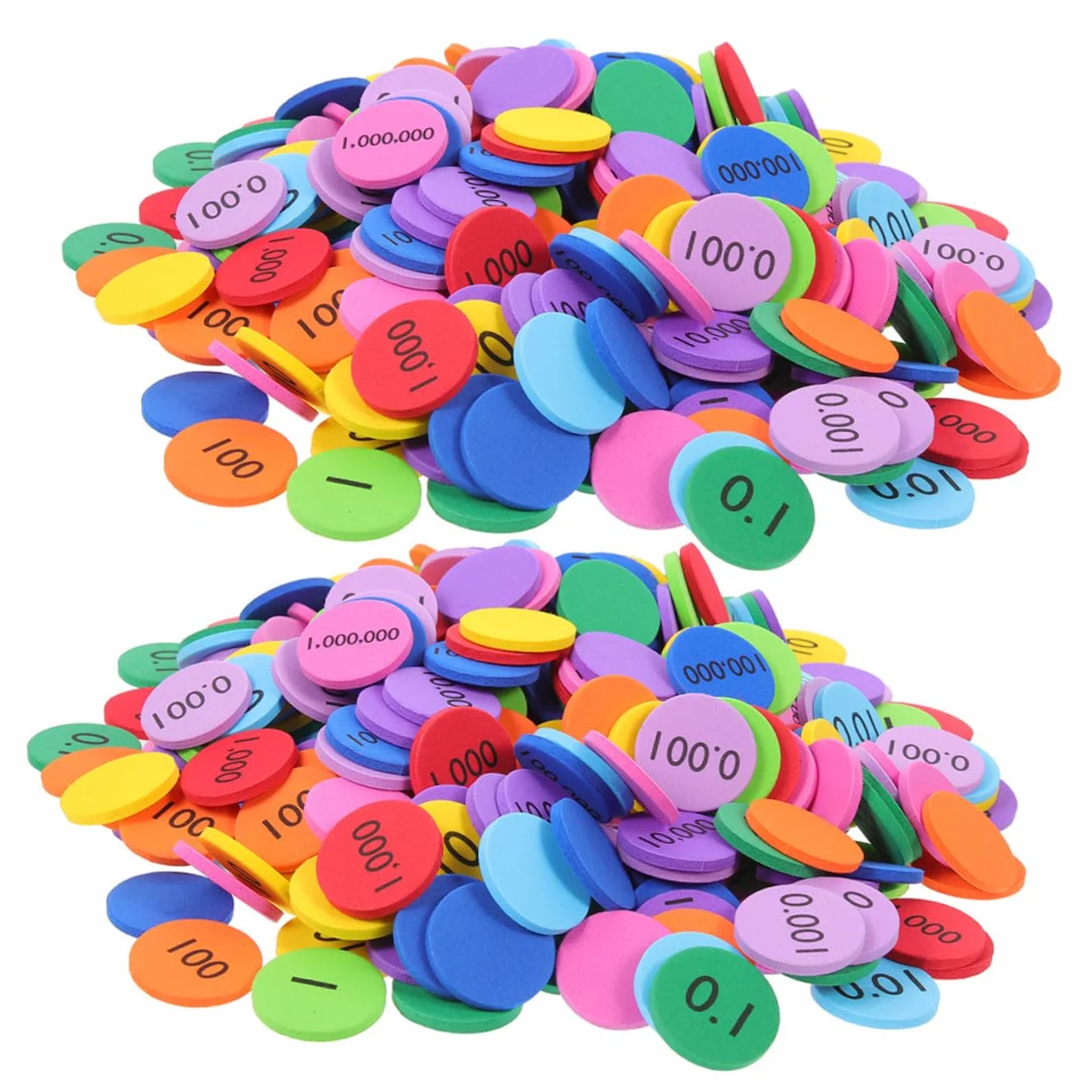 Kisangel 320 Szt. Szt Kolorowe Place Value Disks z Eva Edukacyjne Do Nauki Matematyki Rozwijające Umiejętności Wczesnej Arytmetyki i Logicznego Myślenia