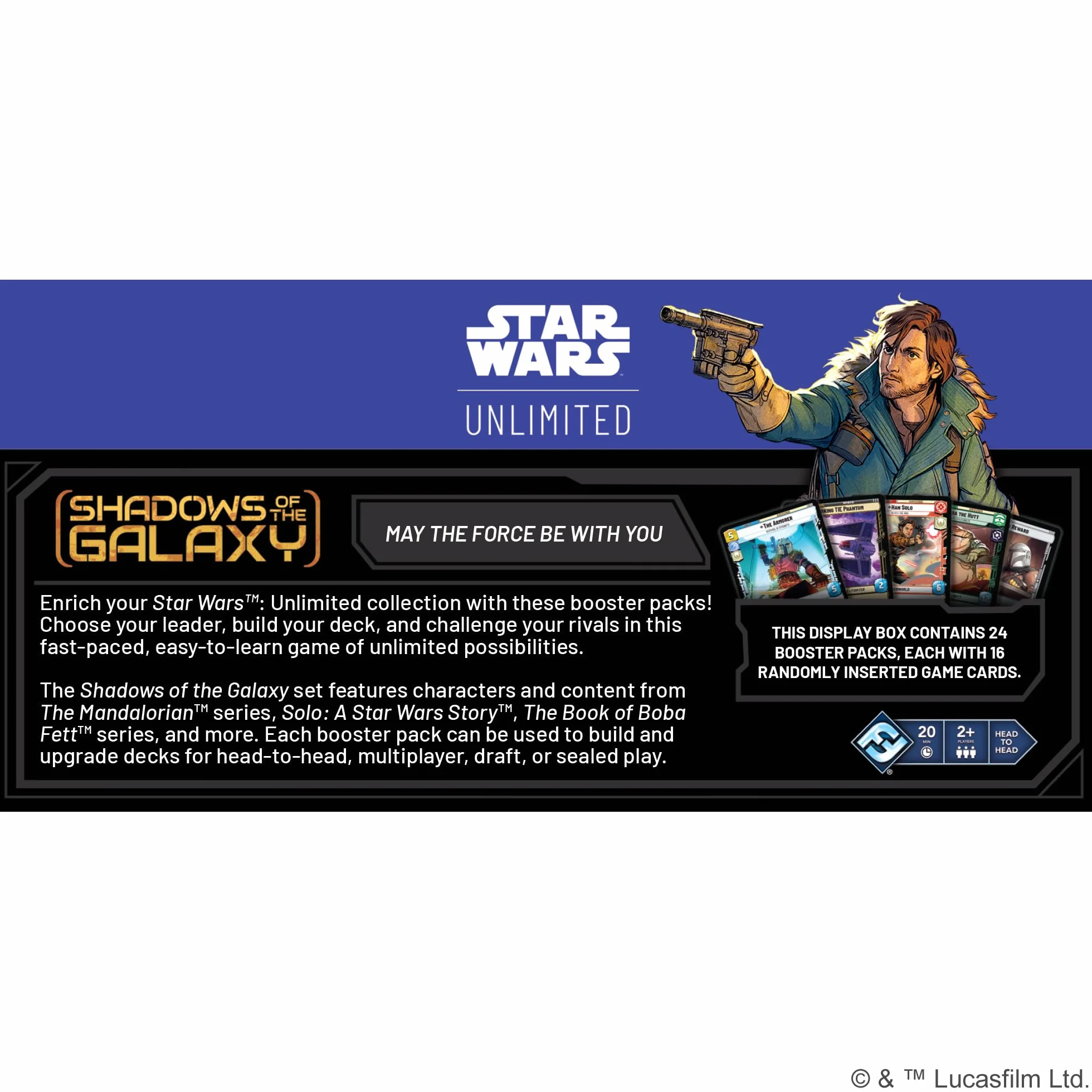 Star Wars: Unlimited TCG Shadows of the Galaxy Booster Display (24 Packs) Fantasy Flight Games