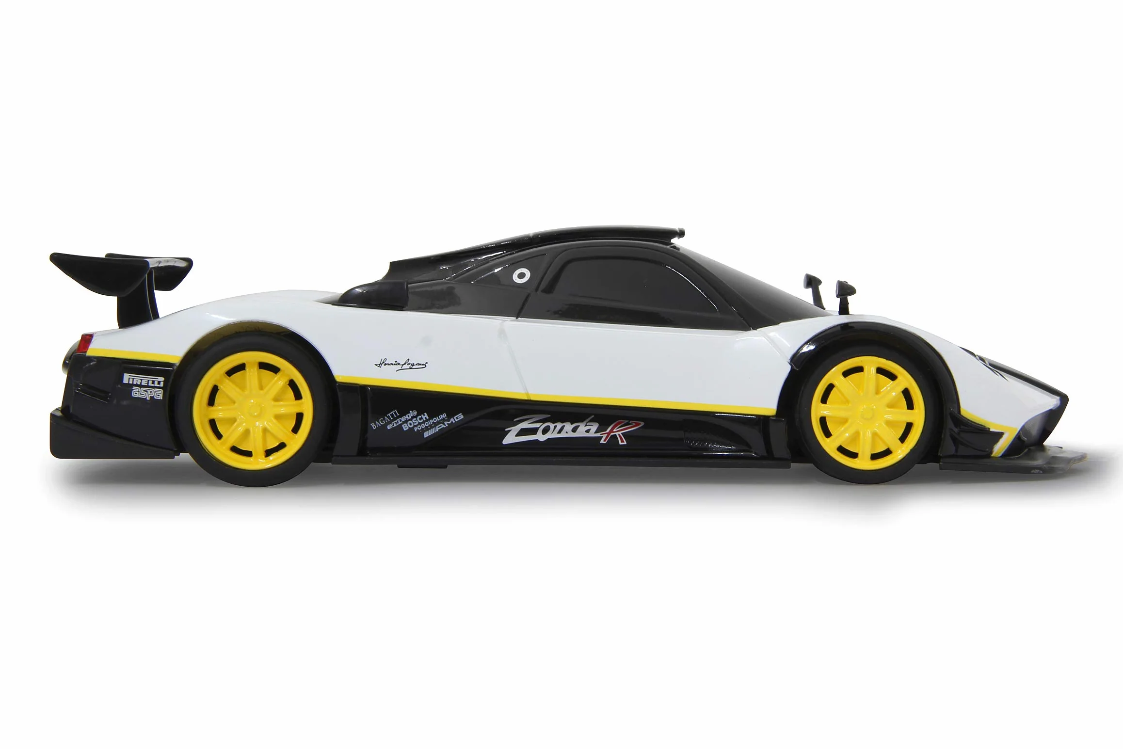 Jamara 405143 – Pagani Zonda R 1:24 biały 40 MHz – samochód RC, oficjalnie licencjonowany, do 1 godz. czasu jazdy, ok. 7 kph, odpowiada oryginalnemu wnętrzu, wysoka jakość wykończenia