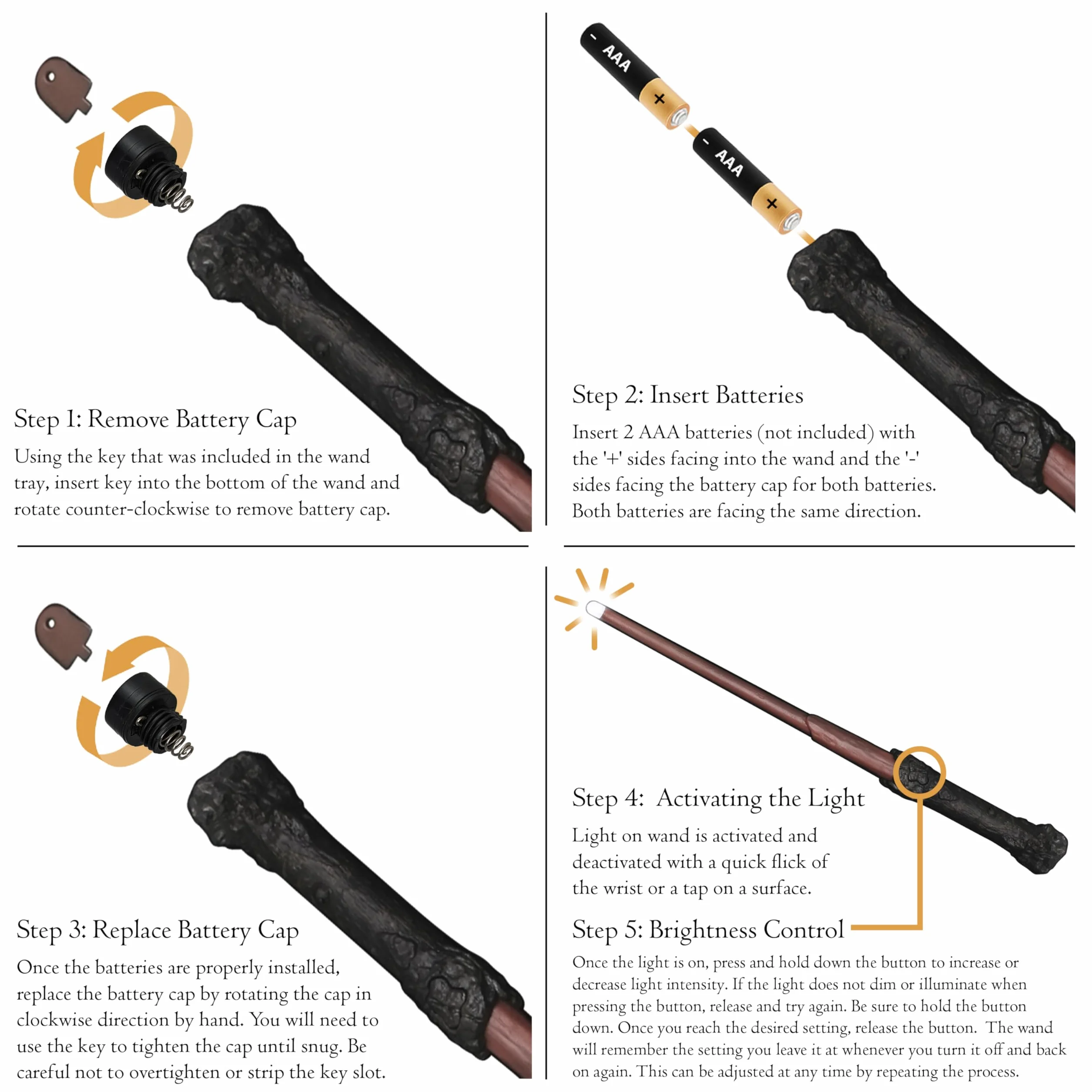 The Noble Collection Harry Potter Wand with Illuminating Tip