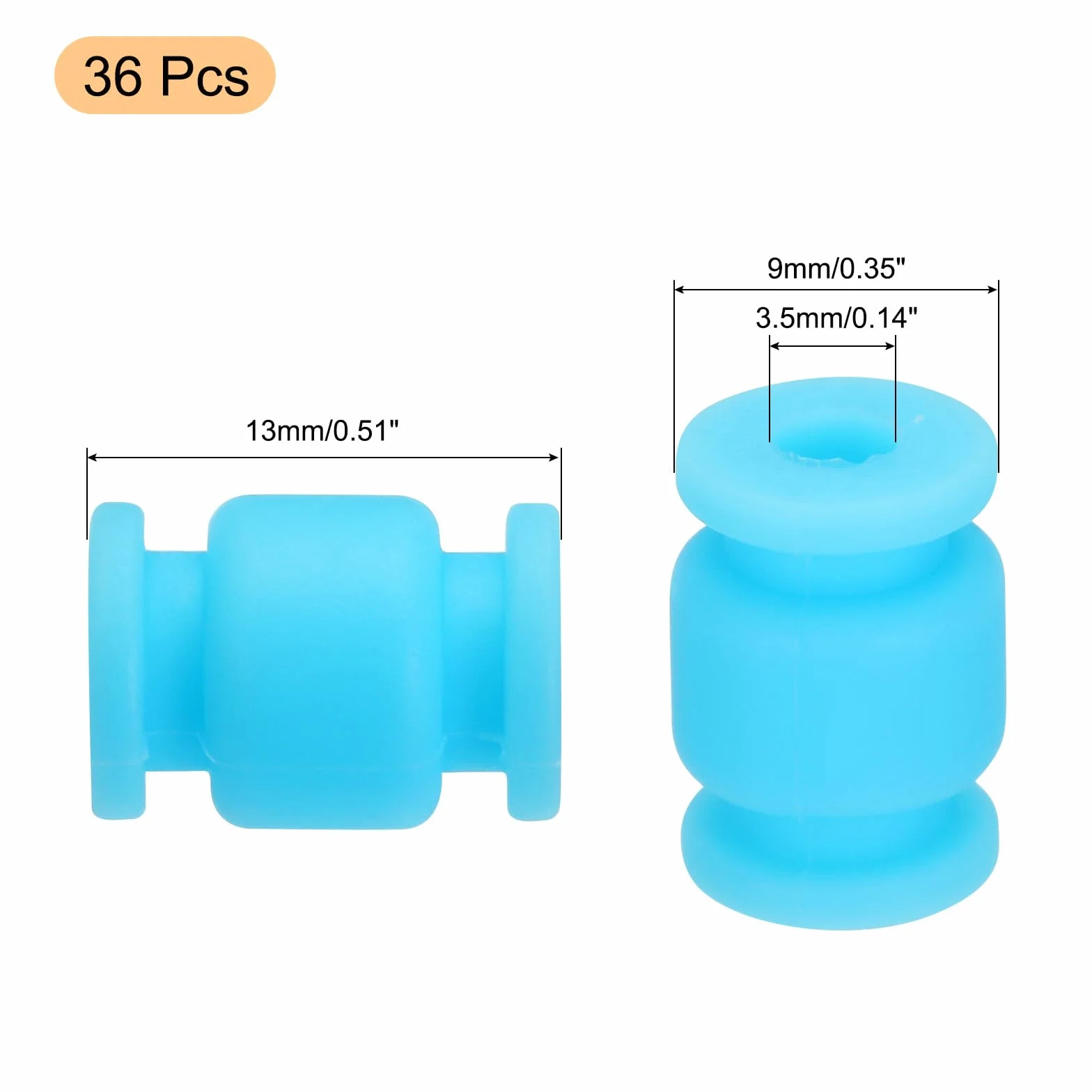 QUARKZMAN RC kulki gumowe antywibracyjne do RC F4 F7, kontroler lotu, Gimbal M3,5 x 13 mm, kulki amortyzujące wstrząsy, modele RC DIY akcesoria do dronów (niebieskie), opakowanie 36 sztuk
