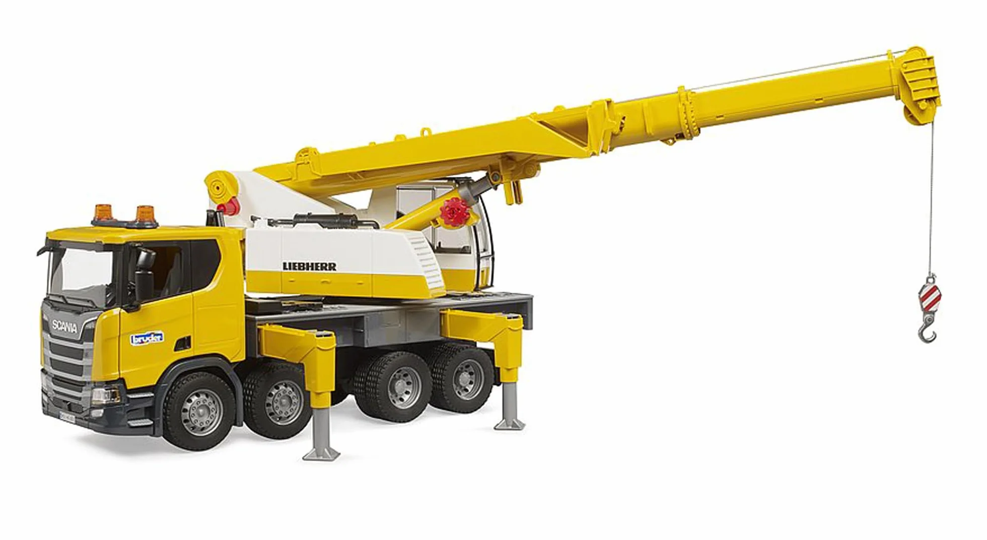 bruder 03571 - Ciężarówka z dźwigiem Scania Super 560R Liebherr z modułem świetlno-dźwiękowym - 1:16 Pojazdy, Pojazdy budowlane, Ciężarówka z dźwigiem, Zabawki od 4 lat