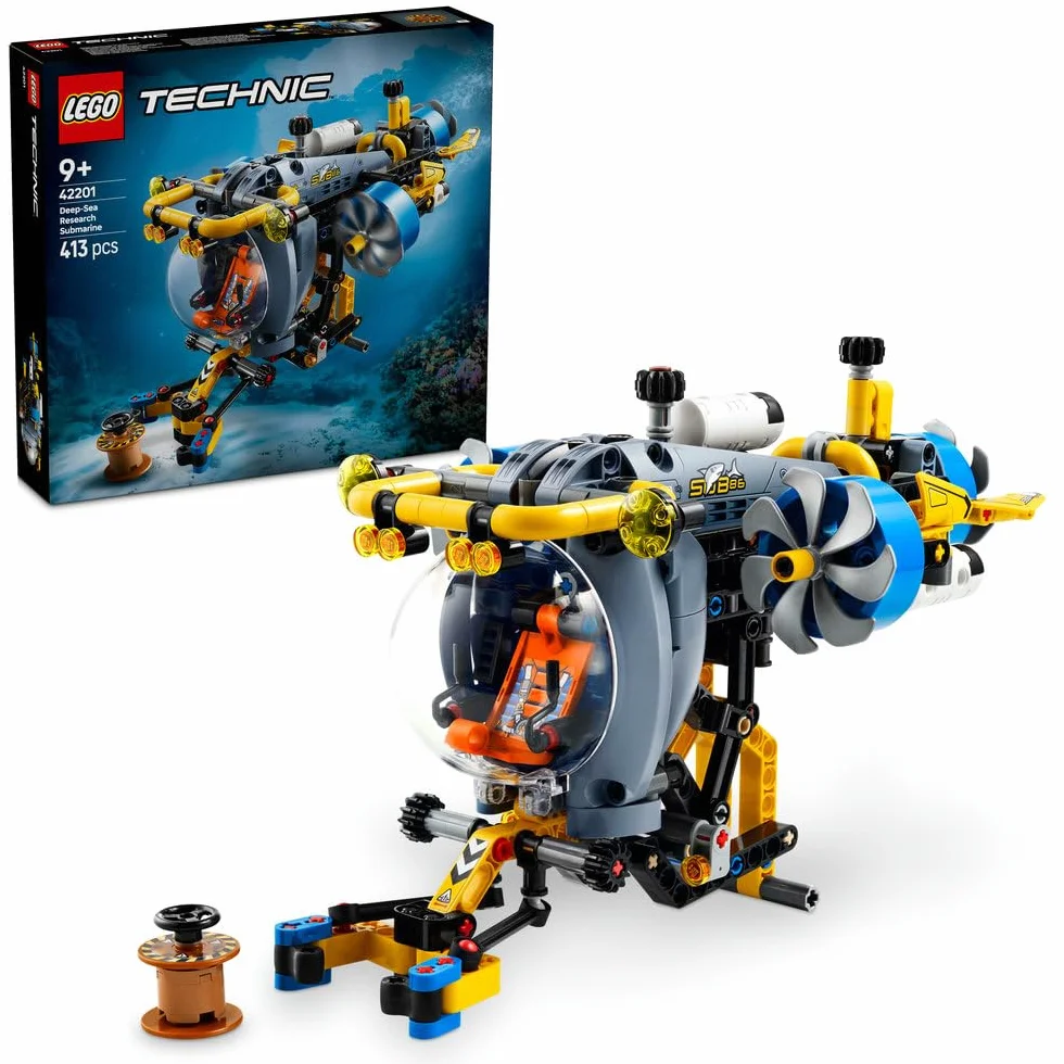 LEGO Technic Badawcza Łódź Podwodna, Konstrukcyjna Zabawka dla Dziecka do Zbudowania, Model Pojazdu z Otwieranym Kokpitem, Kreatywny Prezent dla 9-latka, dla Chłopca i Dziewczynki, Fana Nauki, 42201
