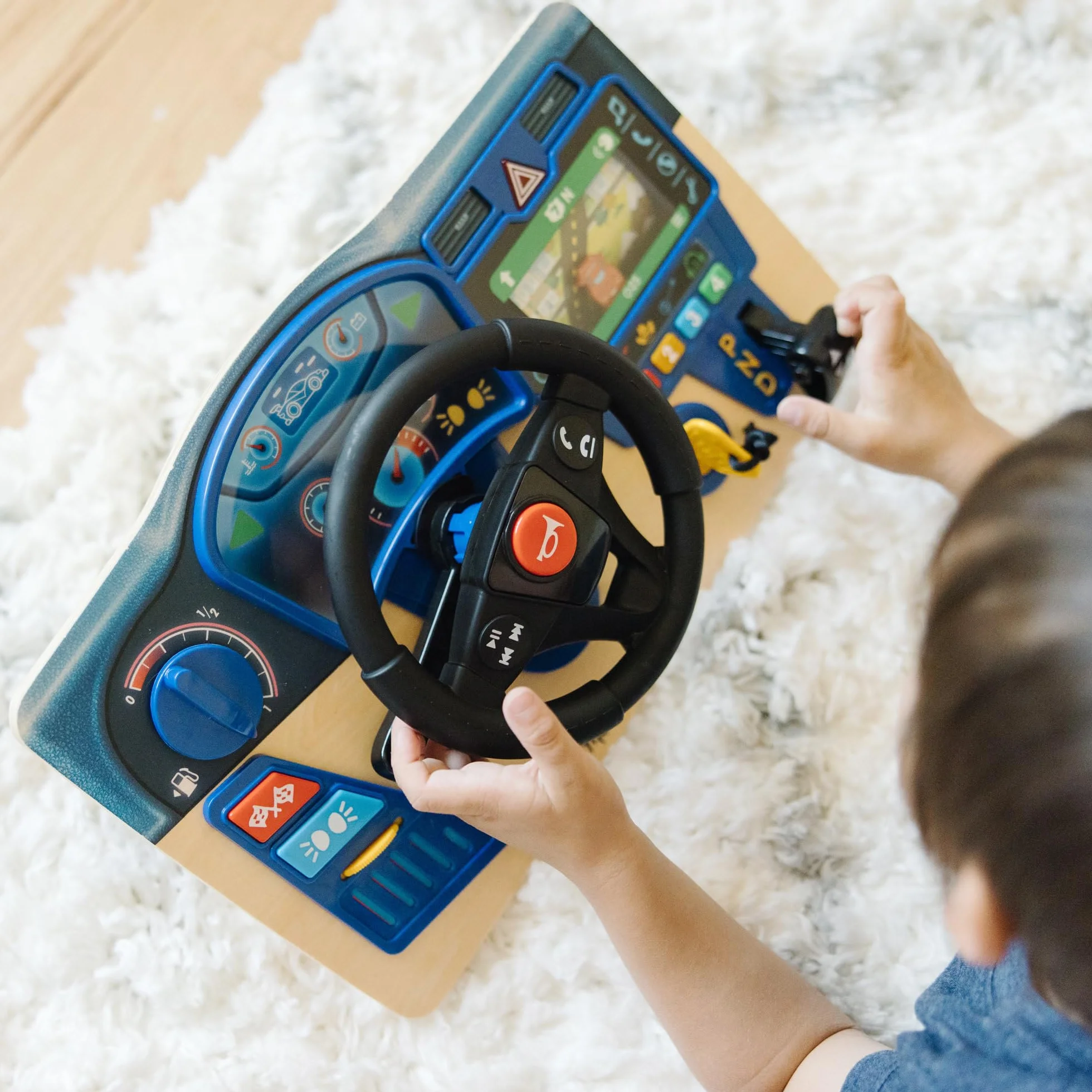 Melissa & Doug Vroom & Zoom – drewniana deska rozdzielcza Zabawa imaginacyjna 3+ Prezent dla chłopca lub dziewczynki