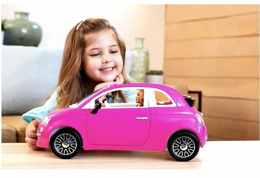 Barbie Fiat 500 Zestaw z Lalką, Wielokolorowy, Od 3 Lat