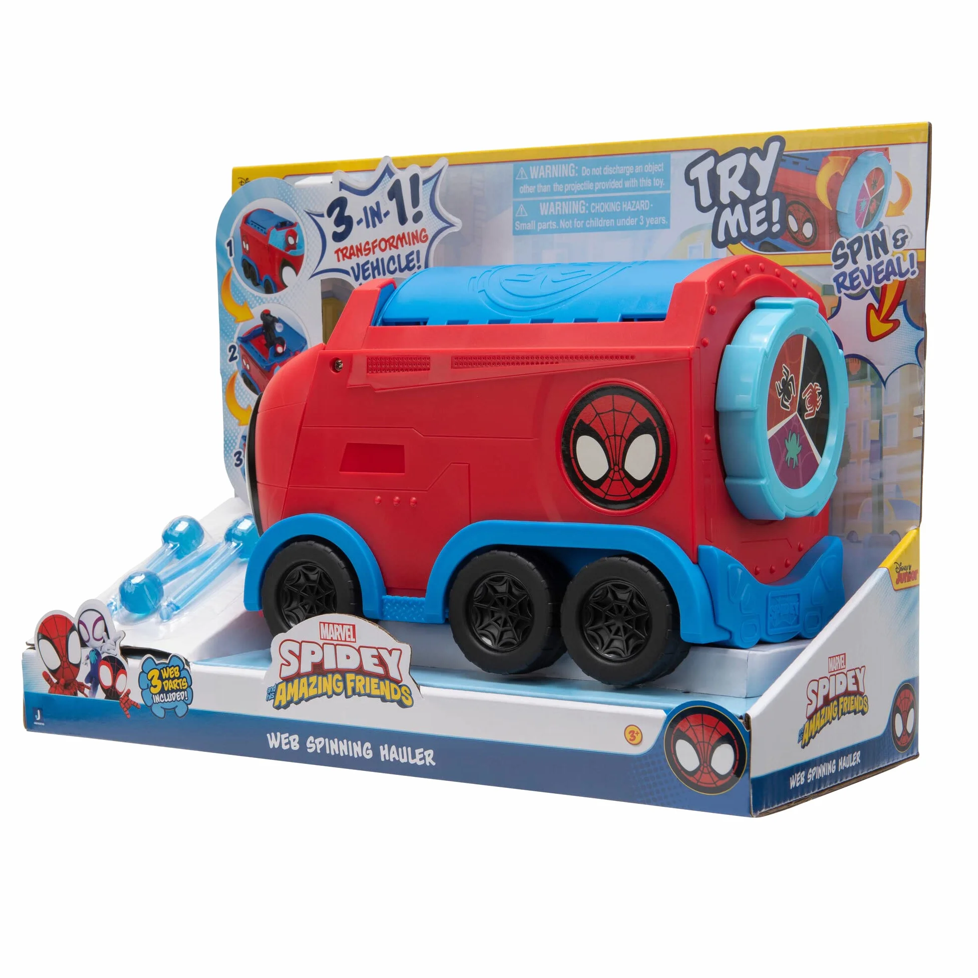 Spidey and His Amazing Friends toys Web Dart Launcher, Three In One