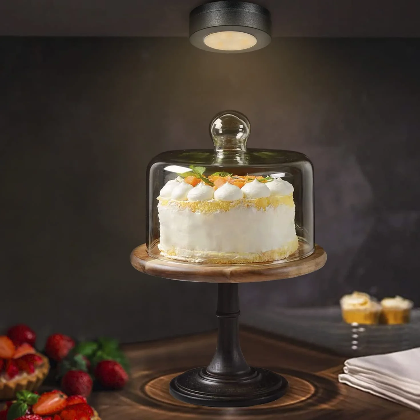 Oświetlenie kuchenne pod szafką, 1 opakowanie, lampki ścienne na baterie z pilotem zdalnego sterowania, jasność, możliwość ściemniania, do szafy, schodów, blatu szufladowego