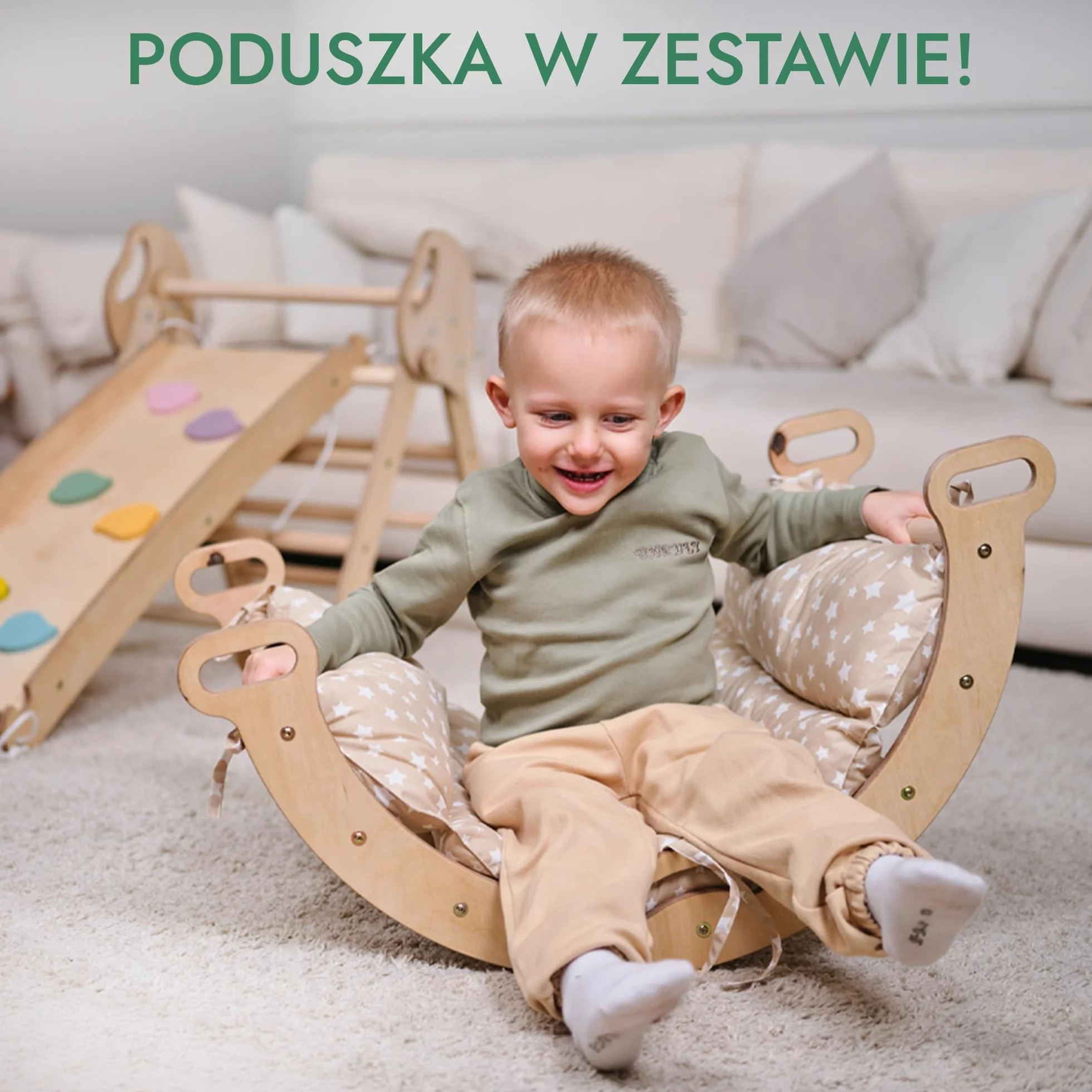 Goodevas Montessori zestaw rusztowań wspinaczkowych 5 w 1: do wnętrz, trójkąt wspinaczkowy, łuk wspinaczkowy z poduszką i zjeżdżalnią dla dzieci, plac zabaw dla dzieci w wieku 1-3 lat