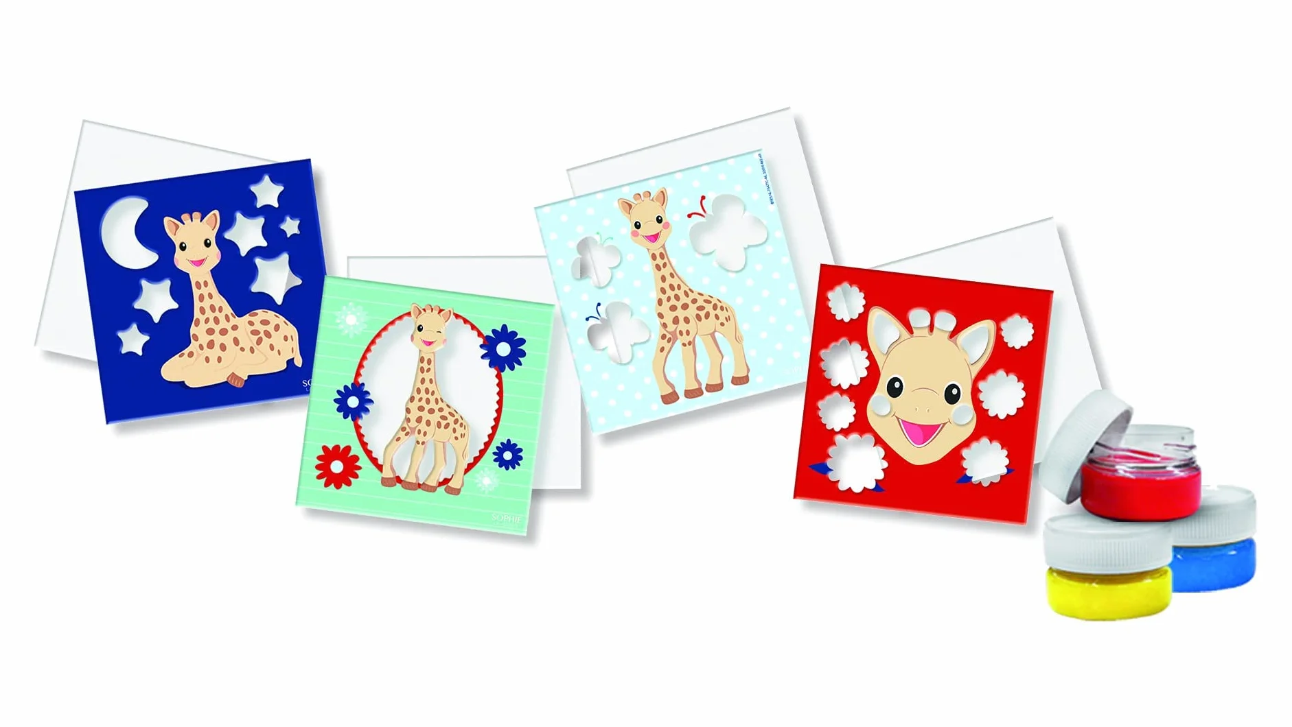 SES Creative 14493 (Sophie la girafe-) Karty do malowania palcami