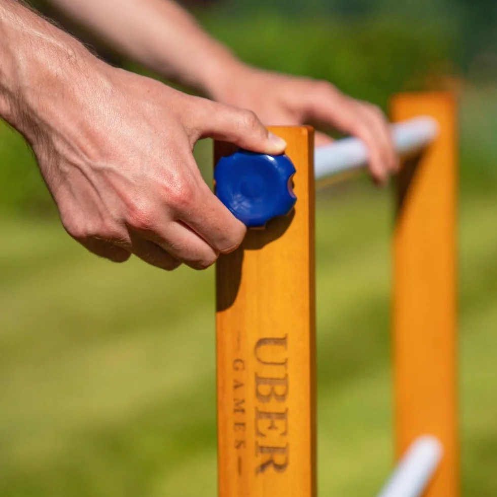 Ubergames Oryginalna gra w golfa drabinkowego 2024 - najwyższa jakość gra drabinkowa rzucanie, profesjonalna gra z oficjalnymi bolami Soft Bolas (fluororange i żółty), nietłukące się drążki, luksusowe