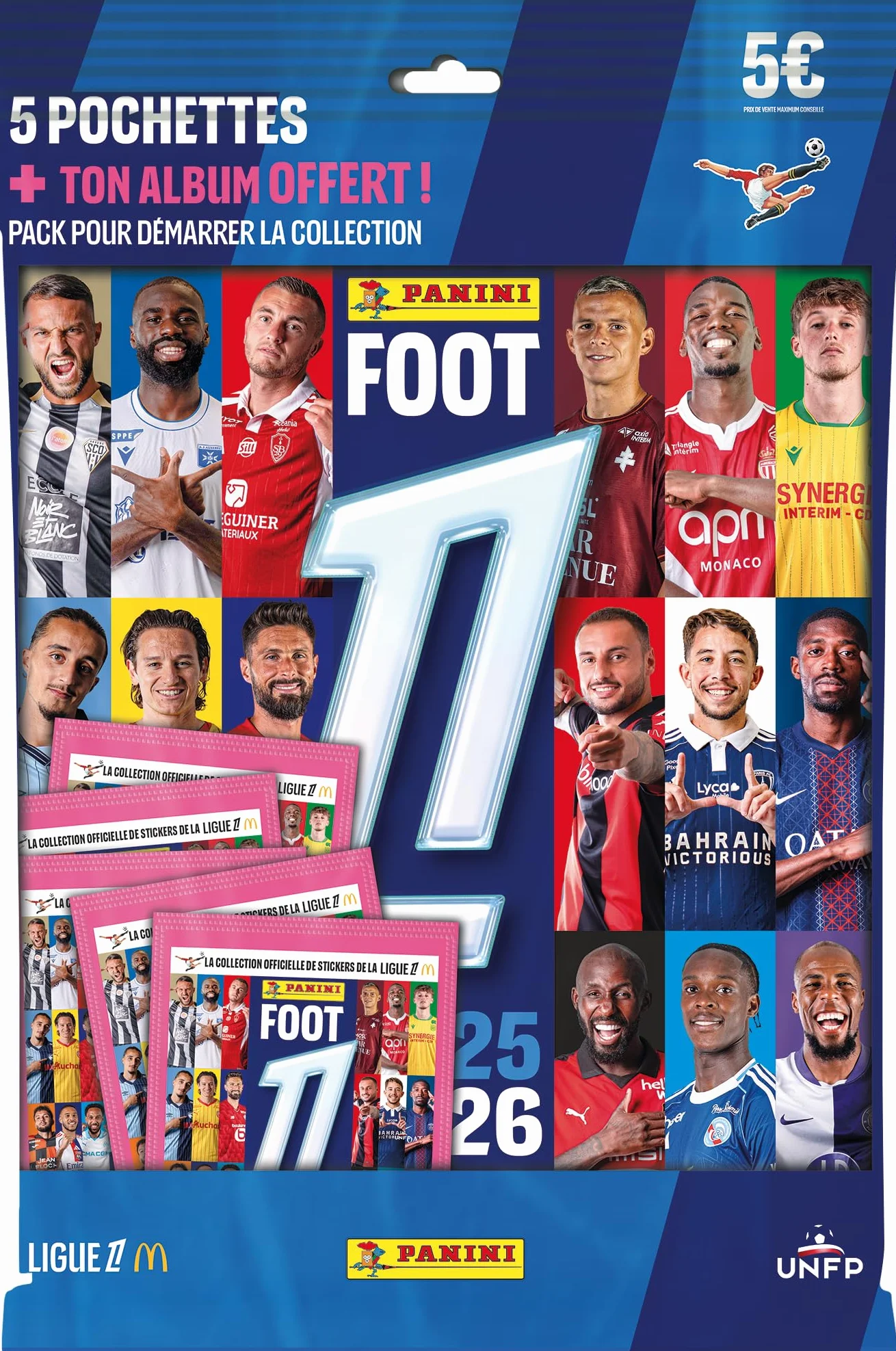 Panini Foot 2025-26 Ligue 1 McDonald's pakiet startowy (5 kieszeni + album w prezencie)