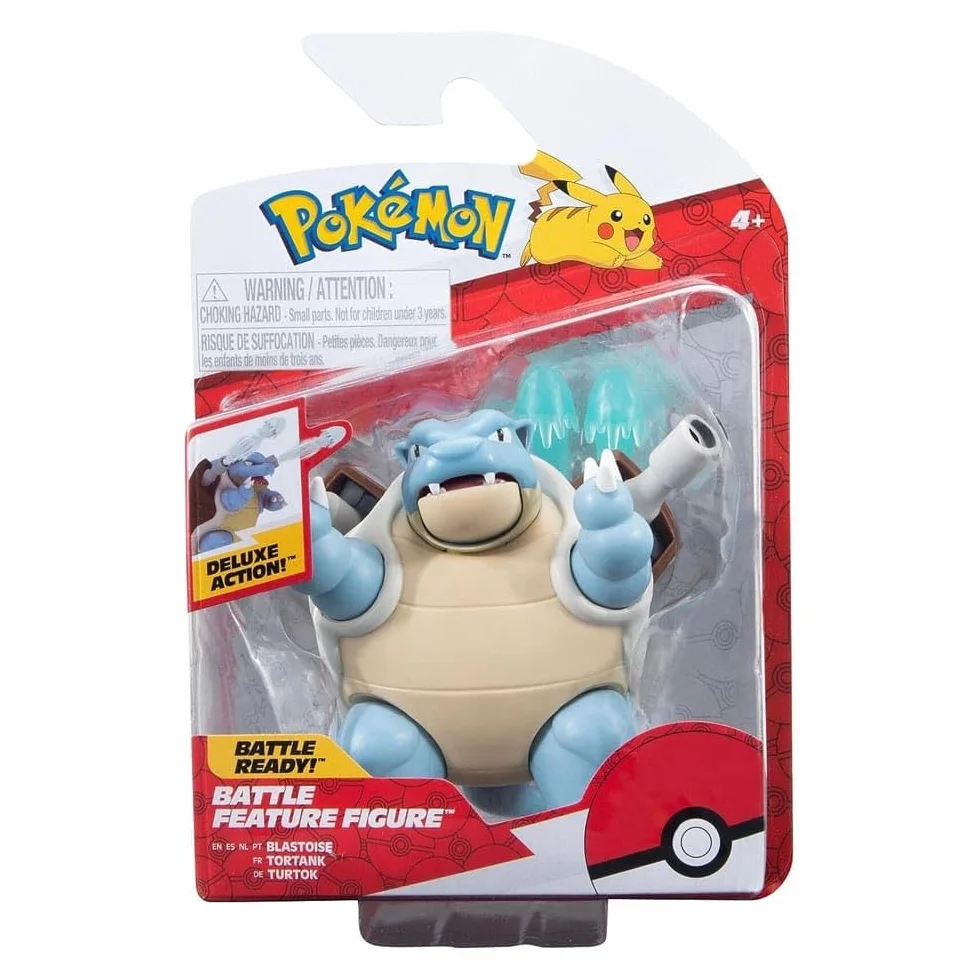 Pokémon PKW3035 - Battle Feature Figure - Turtok, oficjalne ruchome figurki, 11,5 cm