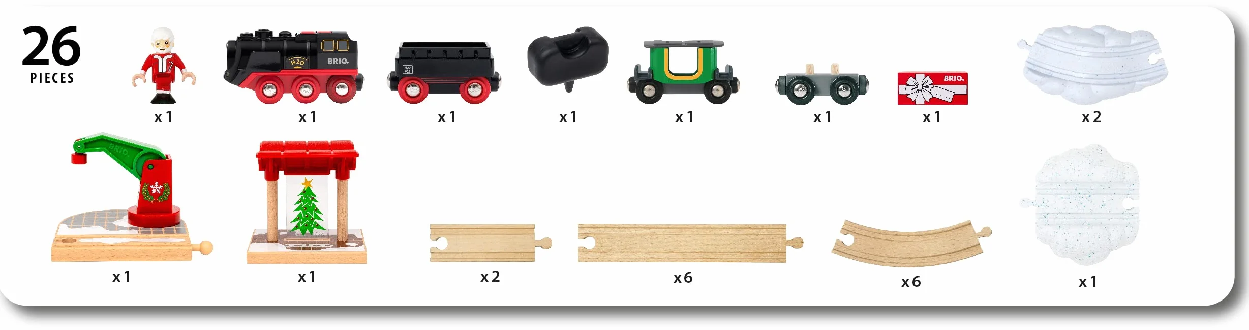 BRIO World - Batterie-Dampflok Weihnachts-Set