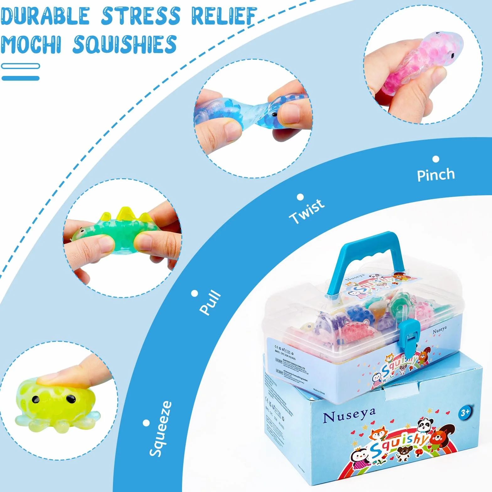 42 sztuki Mochi Squishy Fidget Toys dla dzieci - Mini Squishies na ulgę stresu z uroczymi wzorami zwierzątek - Upominki na przyjęcia dziecięce, nagrody szkolne, prezenty urodzinowe dla dzieci