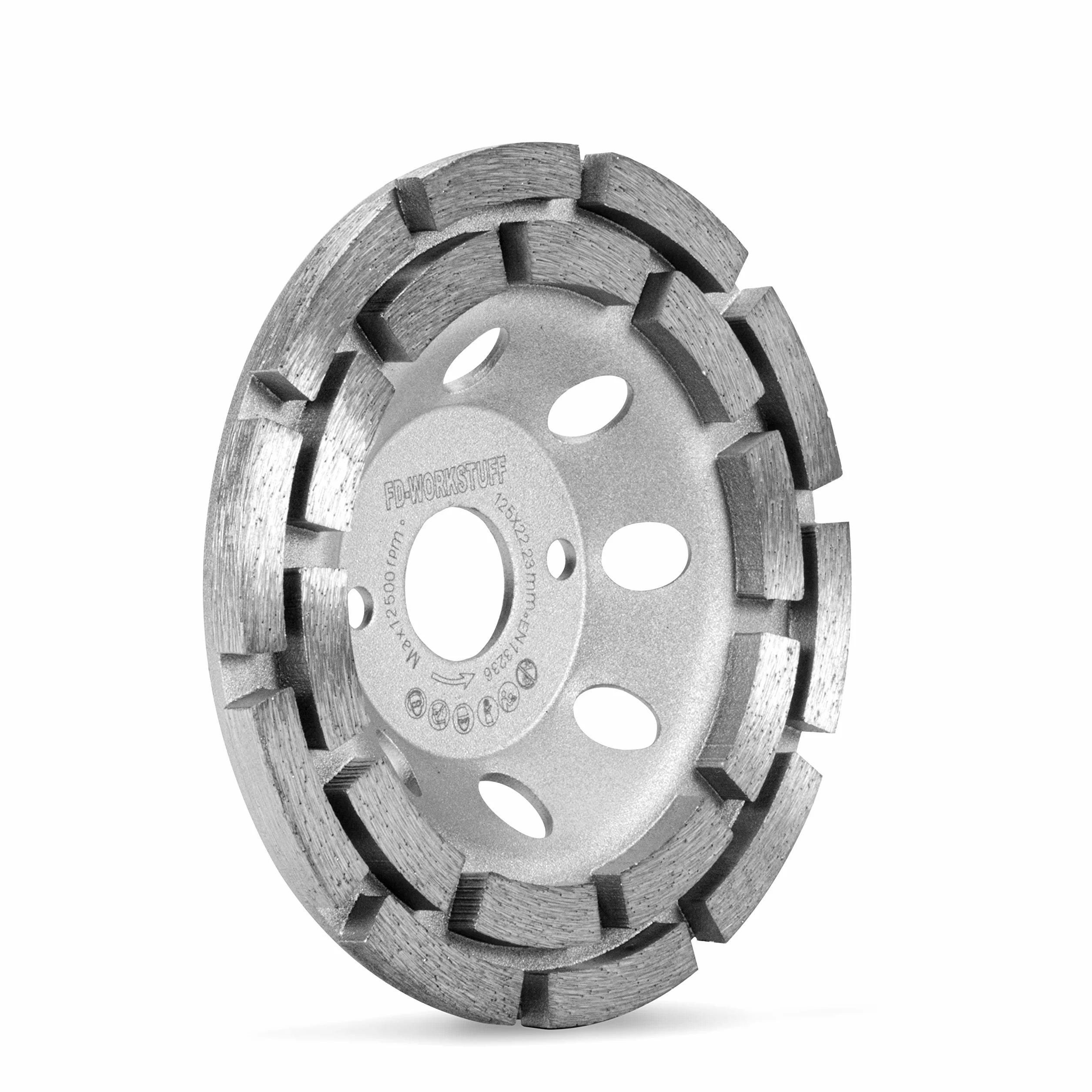 Premium diamentowa tarcza szlifierska │ 1 sztuka │ Ø 125 mm x 22,2 mm │ 2-rzędowa │ do betonu, granitu, muru, kamienia naturalnego │ kompatybilna z szlifierkami kątowymi