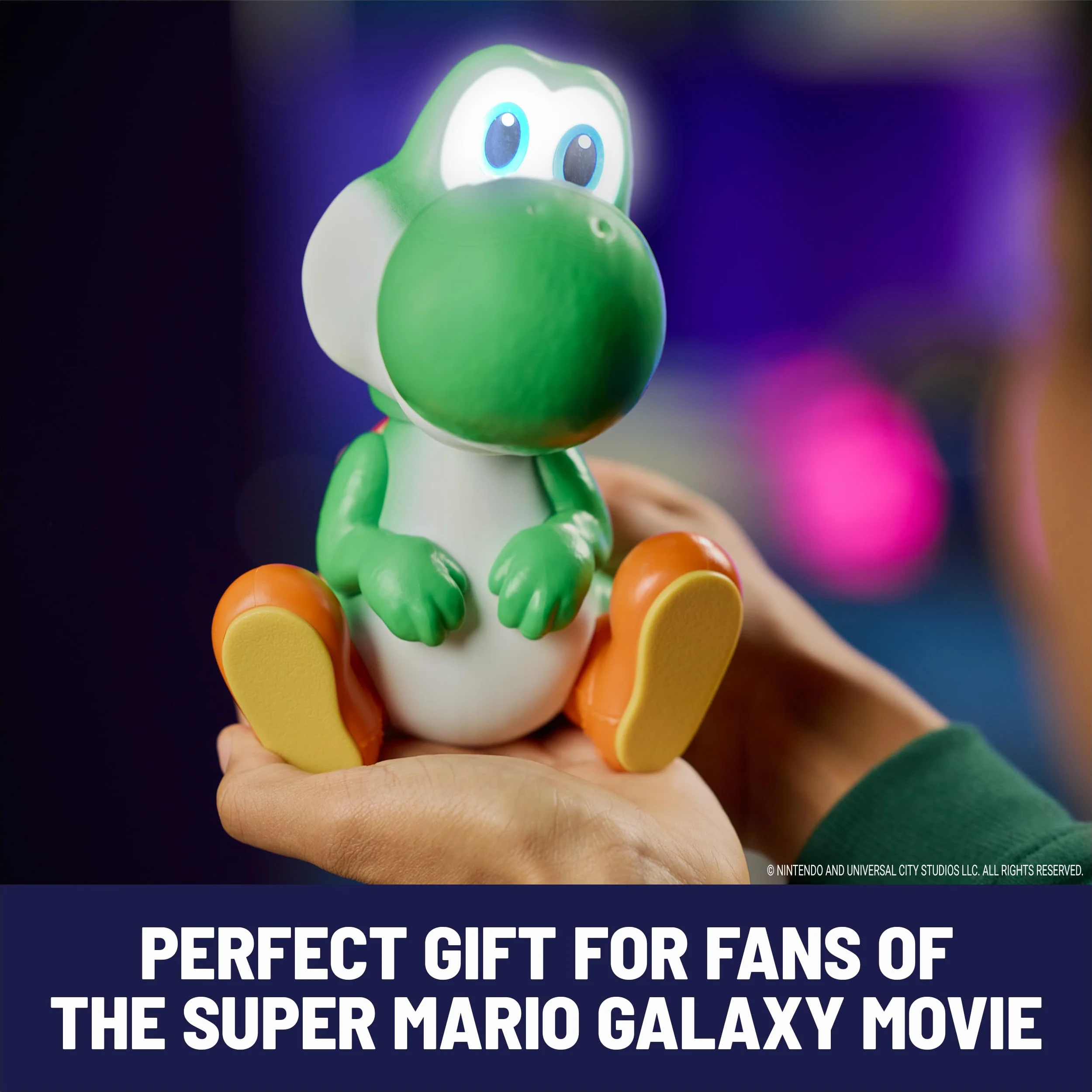 Hatchin' Yoshi Super Mario Galaxy Movie Interactive Egg Action Figure with Sounds Ages 4+ Batteries Included