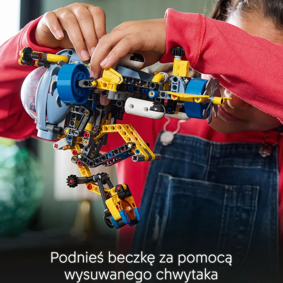 LEGO Technic Badawcza Łódź Podwodna, Konstrukcyjna Zabawka dla Dziecka do Zbudowania, Model Pojazdu z Otwieranym Kokpitem, Kreatywny Prezent dla 9-latka, dla Chłopca i Dziewczynki, Fana Nauki, 42201