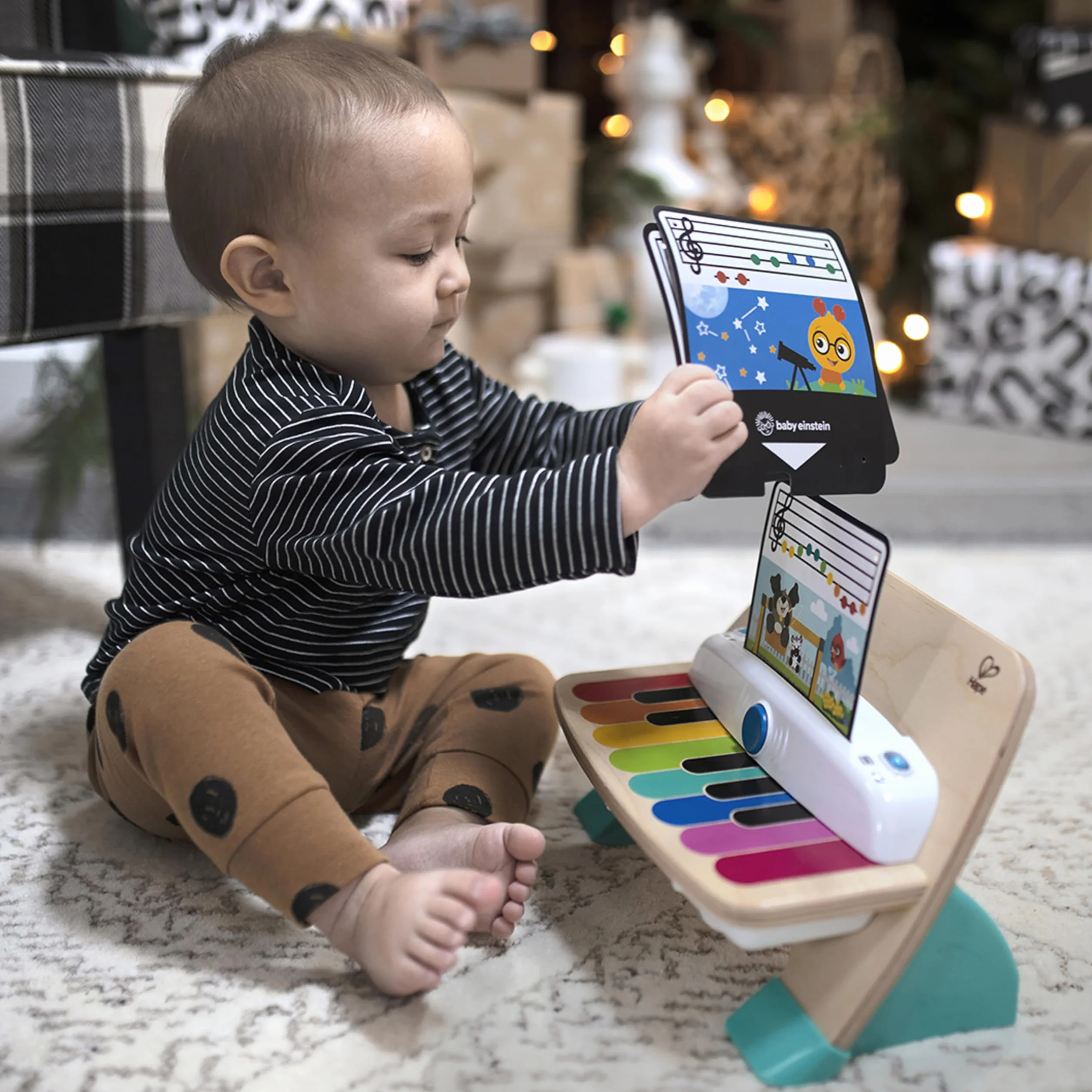 Baby Einstein Hape Magic Touch Piano Wooden Musical Toy Instruments for Toddlers, 2 Play Modes, 6 Songs, Volume Control, Age 6 Months +