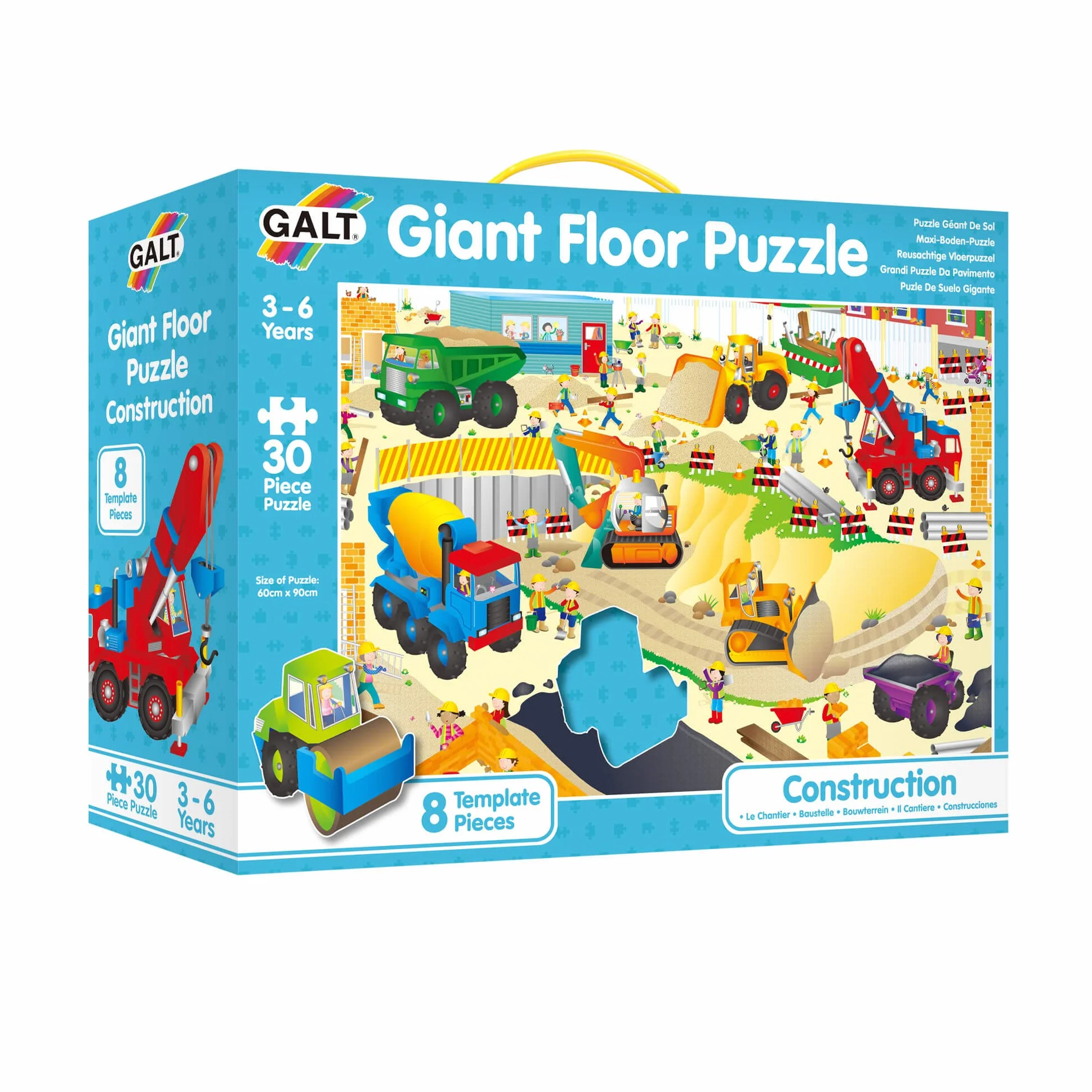 Galt Toys, Giant Floor Puzzle - Construction Site, Floor Puzzles for Kids, Ages 3 Years Plus