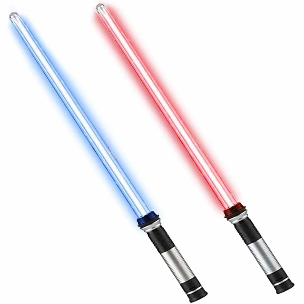 Sxhlseller 2 szt. Miecze LED, do Kostiumu Przebranie na karnawał, 7 Zmian Kolorów z Realistycznymi Efektami Dźwiękowymi Bitwy, 6 Trybów, ze Złączem, do Gier RPG, Halloween, Wystaw