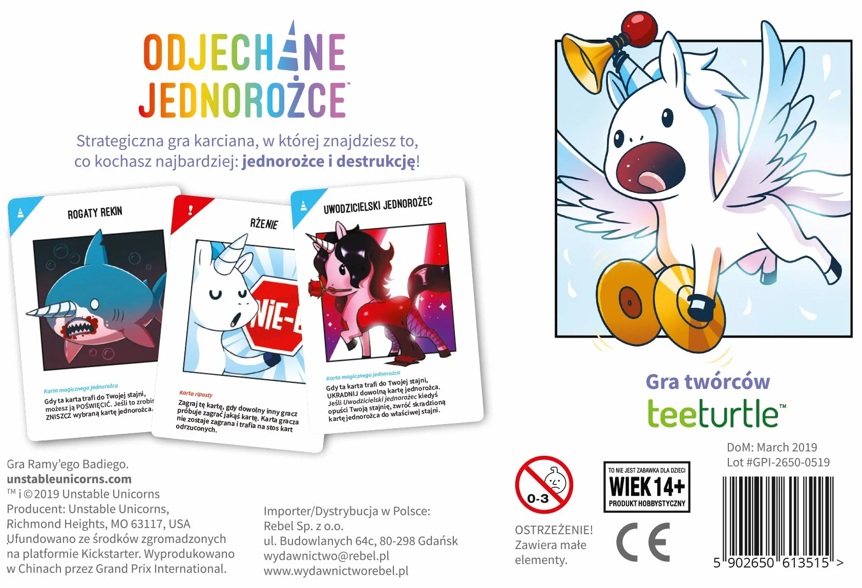 TeeTurtle, Gra planszowa Odjechane Jednorożce