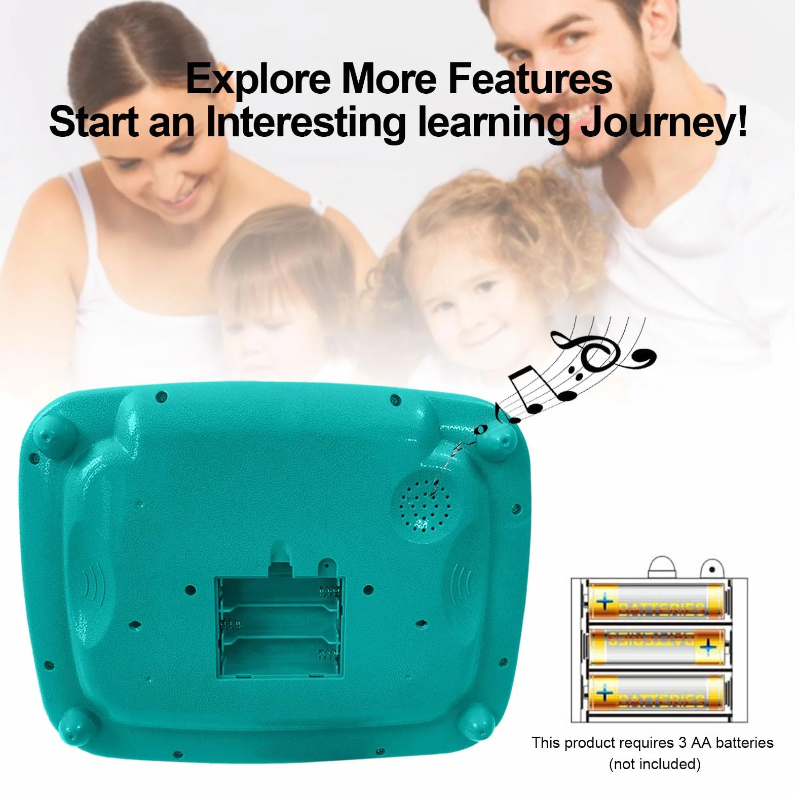 Learning Tablet - Kids Educational Laptop, English Learnings Toy with LED Screen, Fun Feature, Early Education Essential, Learning Device for Boys Girls 1-4 Years Old Preschool Pink Green