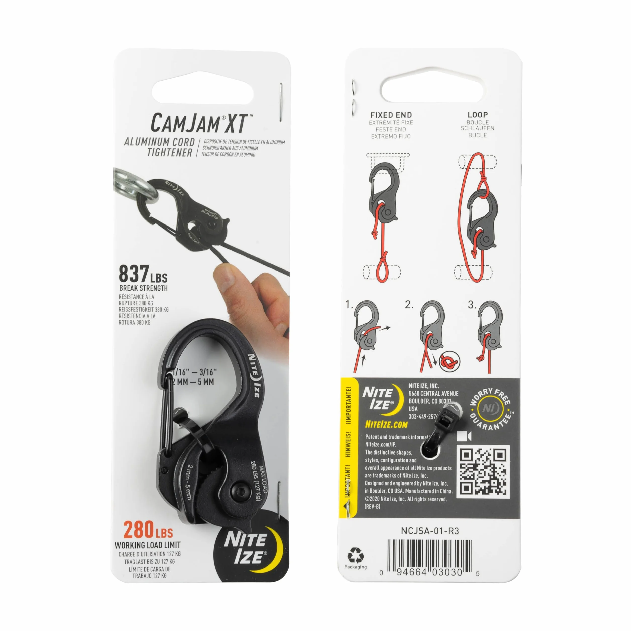 Nite Ize Camjam Xt Napinacz, Czarny, 6.35 x 3.3 x 1.91 cm