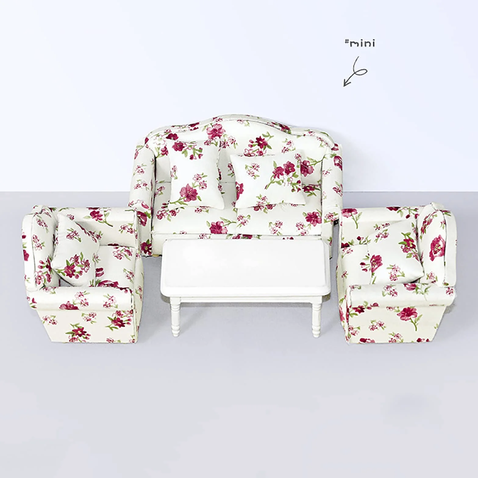 WANGCL 3 szt. domek dla lalek sofa meble do domu dla lalek mini zestaw sofy 1/12 akcesoria do domu dla lalek do dekoracji sofy Barbie