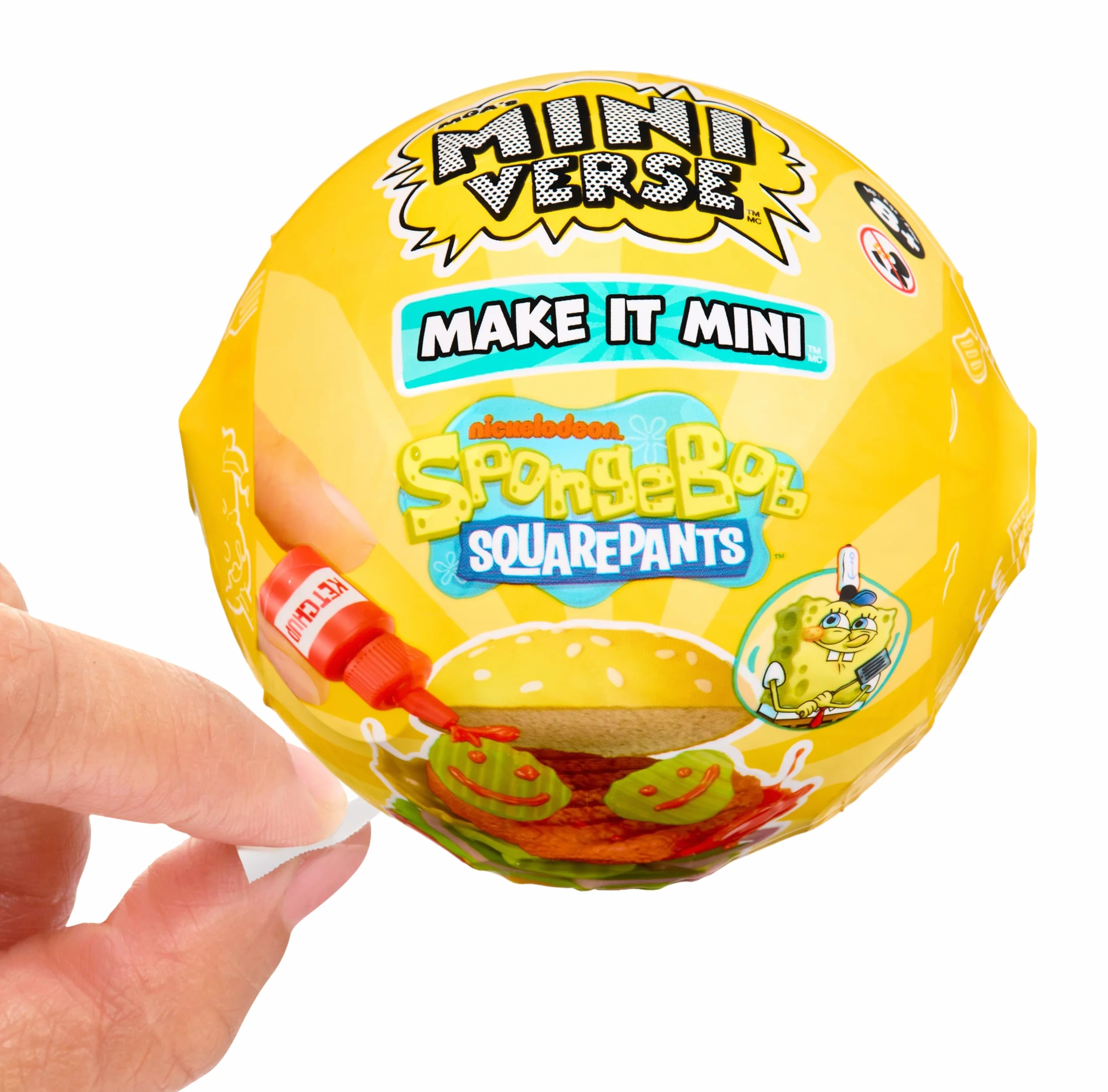 MGA's Miniverse Make It Mini SpongeBob SquarePants - Mini Przedmioty Kolekcjonerskie, Majsterkowanie, Zabawa Zywicą, Repliki Jedzenia, Niejadalne, dla Kolekcjonerów i Dzieci w Wieku od 8 Lat.