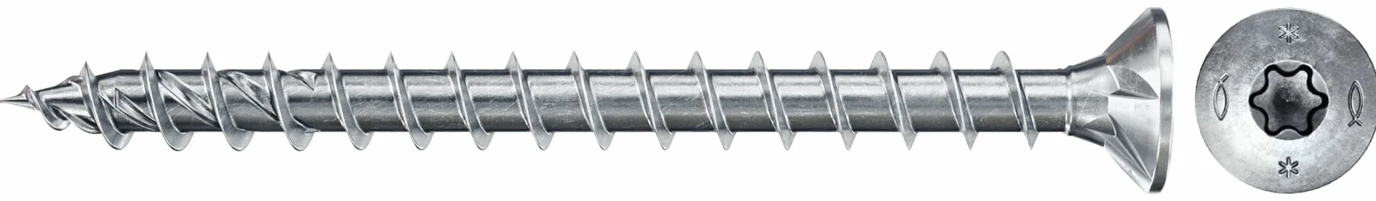 fischer 500 x wkręt do płyt wiórowych Power-Fast II 4,0x16, łeb stożkowy z gwiazdą wewnętrzną TX pełny gwint ocynkowany, niebieski pasywowany (nr art. 670148)