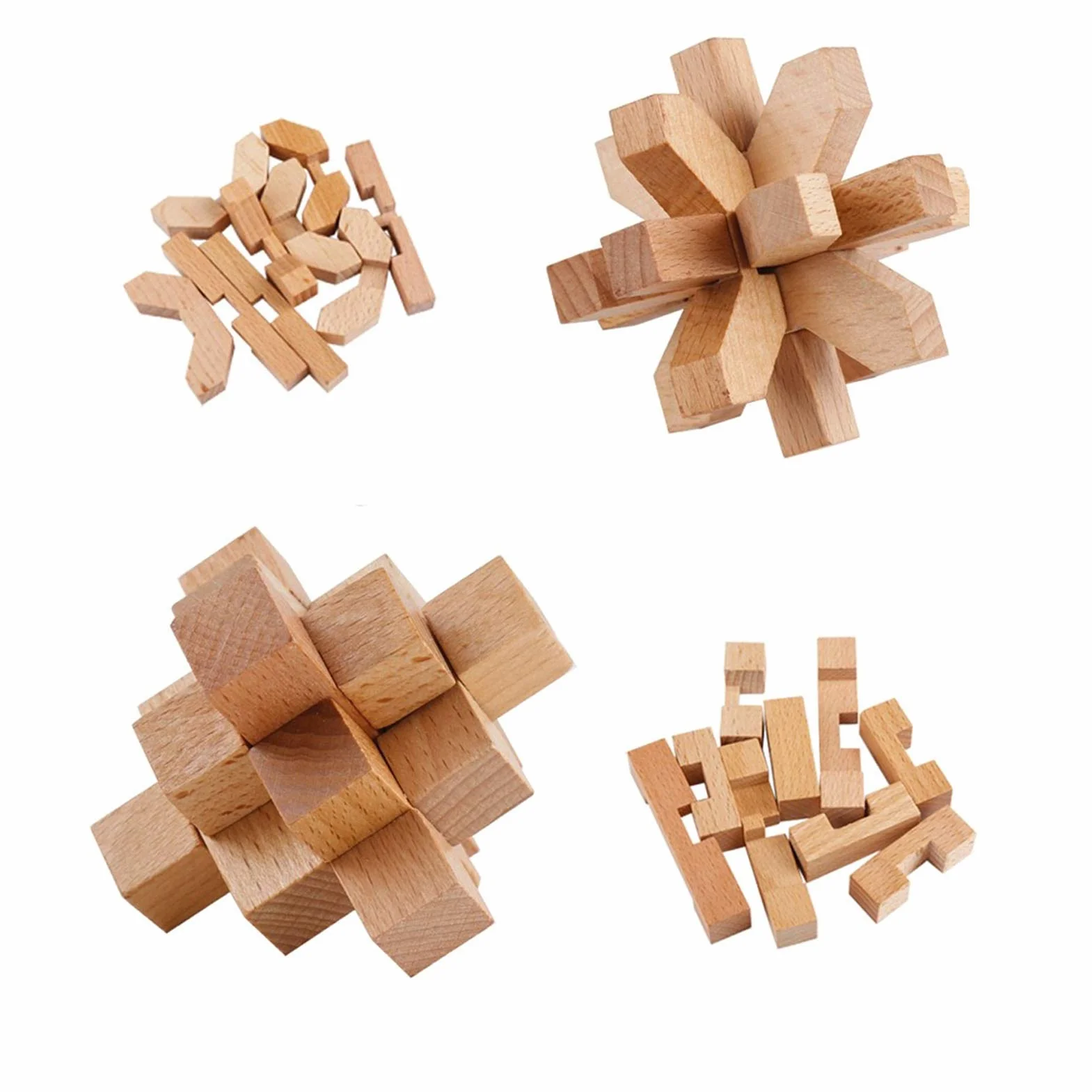 12 szt. Drewniane puzzle logiczne puzzle, IQ Games IQ Test Challenge Zabawka 3D zagnieżdżone puzzle gra rozplątująca dla dzieci nastolatków dorosłych