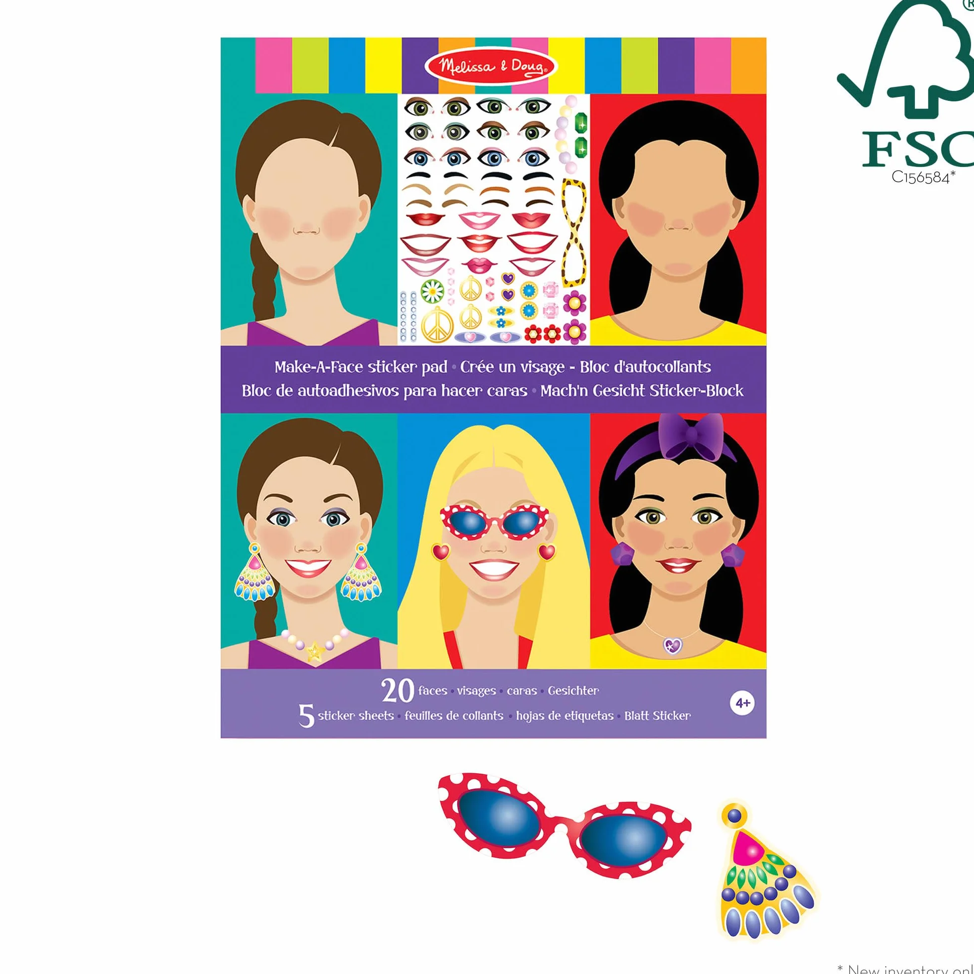 Melissa & Doug – Blok z Naklejkami do Tworzenia Twarzy | Zadania | 3+ | Prezent dla Chłopca lub Dziewczynki