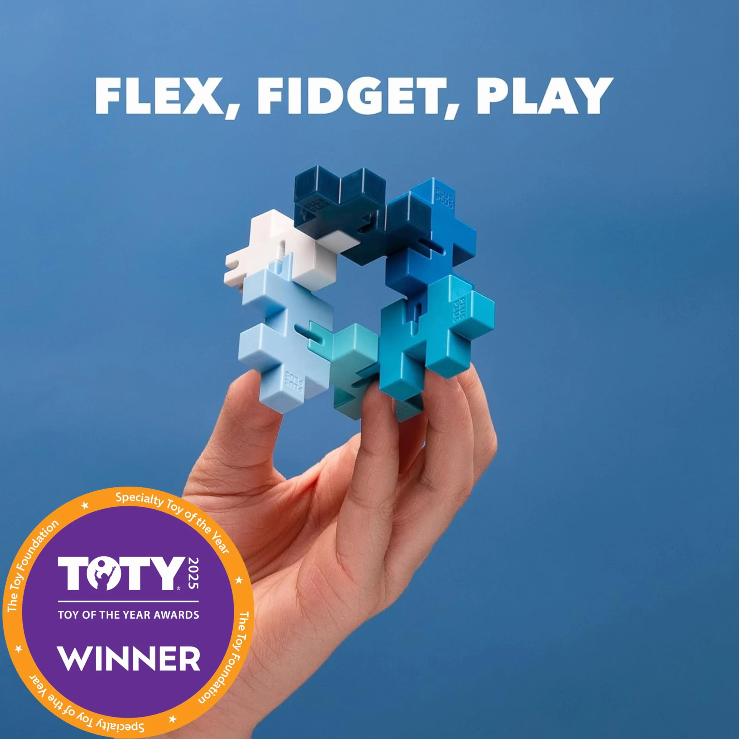 Plus-Plus Hexel Flex klocki, niebieskie