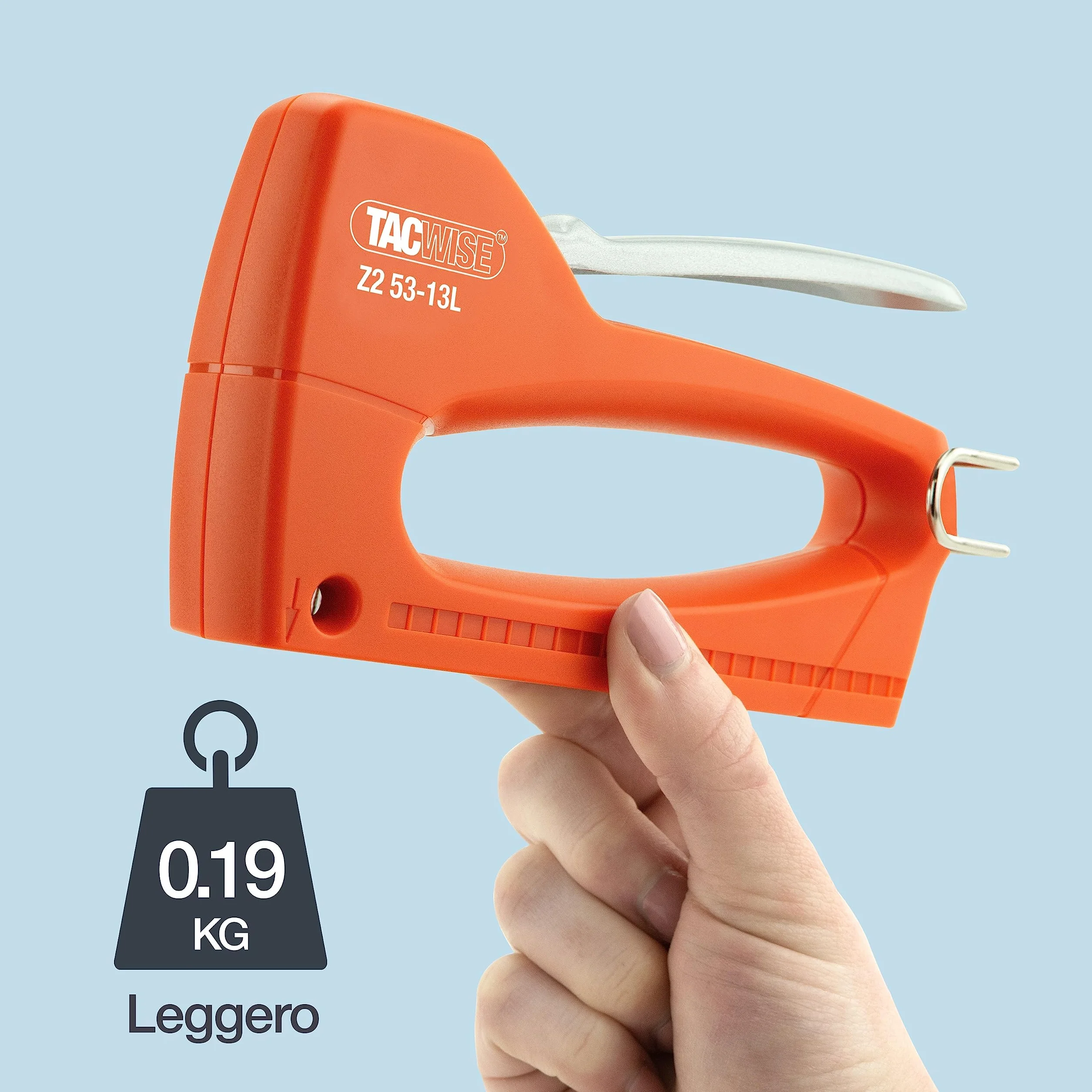 Tacwise 1727 Z2 53-13L lekki zszywacz z 300 zszywkami, używa zszywek typu 13 i 53/4-8 mm, pomarańczowy