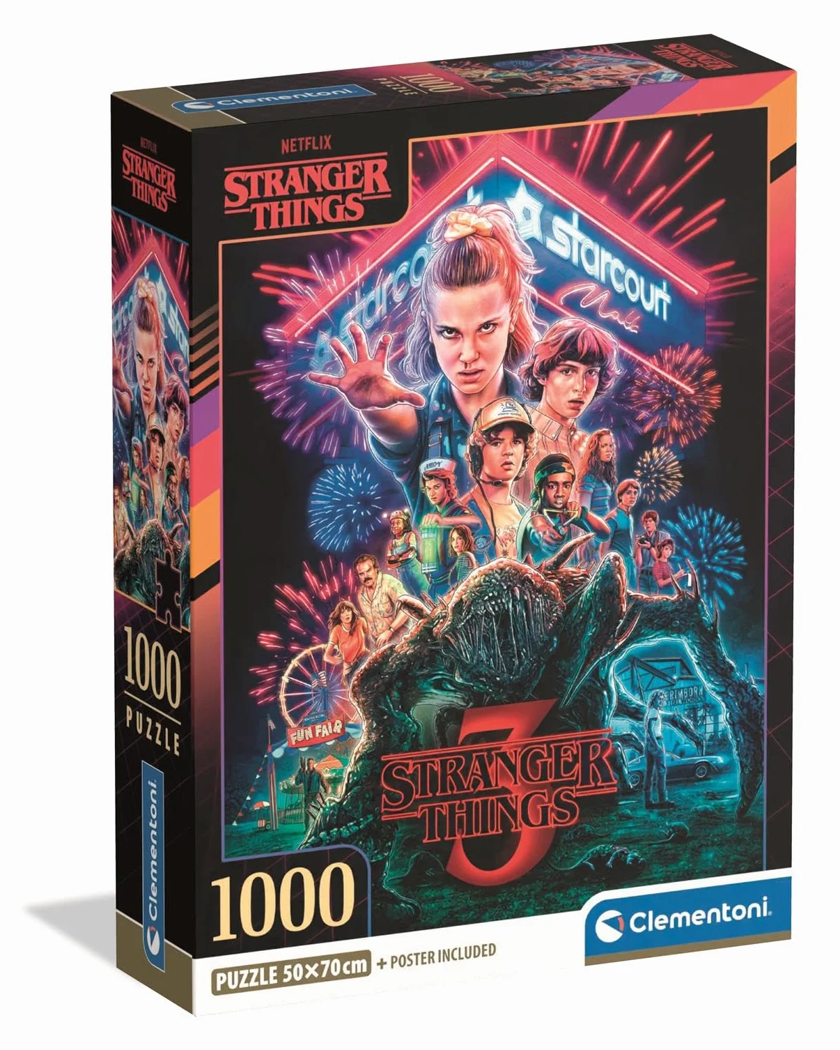 CLEMENTONIPUZZLE DLA DOROSŁYCH, PZL 1000 STRANGER THINGS S03 COMPACT BOX 2025, MADE IN ITALY, 39979