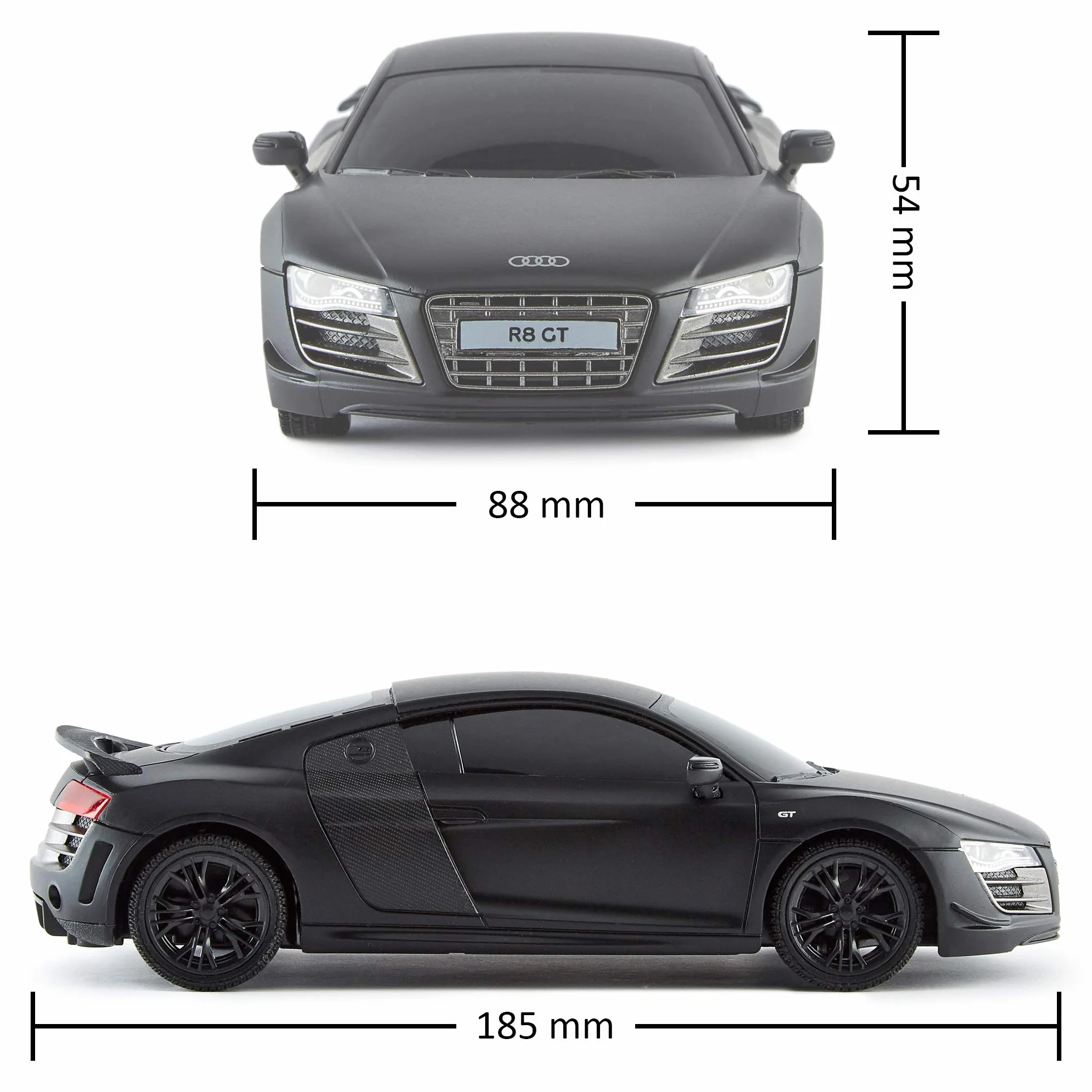 CMJ RC CARS Audi R8 GT, oficjalny, licencjonowany, zdalnie sterowany samochód, czas odtwarzania RC Flitzer Auto, 1:24 RC Car samochód terenowy samochód 24 Hz, prezent dla dzieci w wieku 6-12 lat, dla