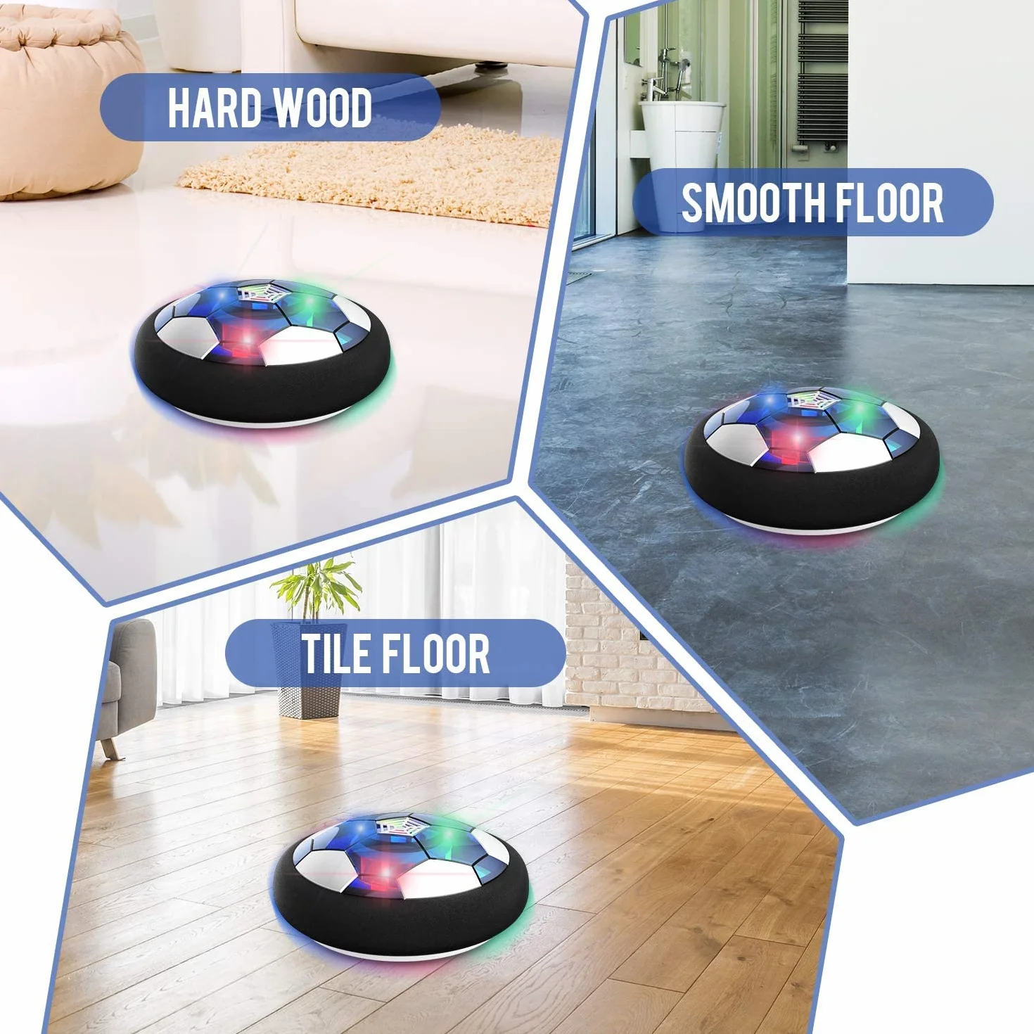NIWWIN Hover-piłka nożna, piłka nożna z LED, prezenty piłkarskie dla chłopców, elektryczna gra w piłkę nożną w pomieszczeniach dla chłopców w wieku 3 4 5 6-12 lat (Hoverball)