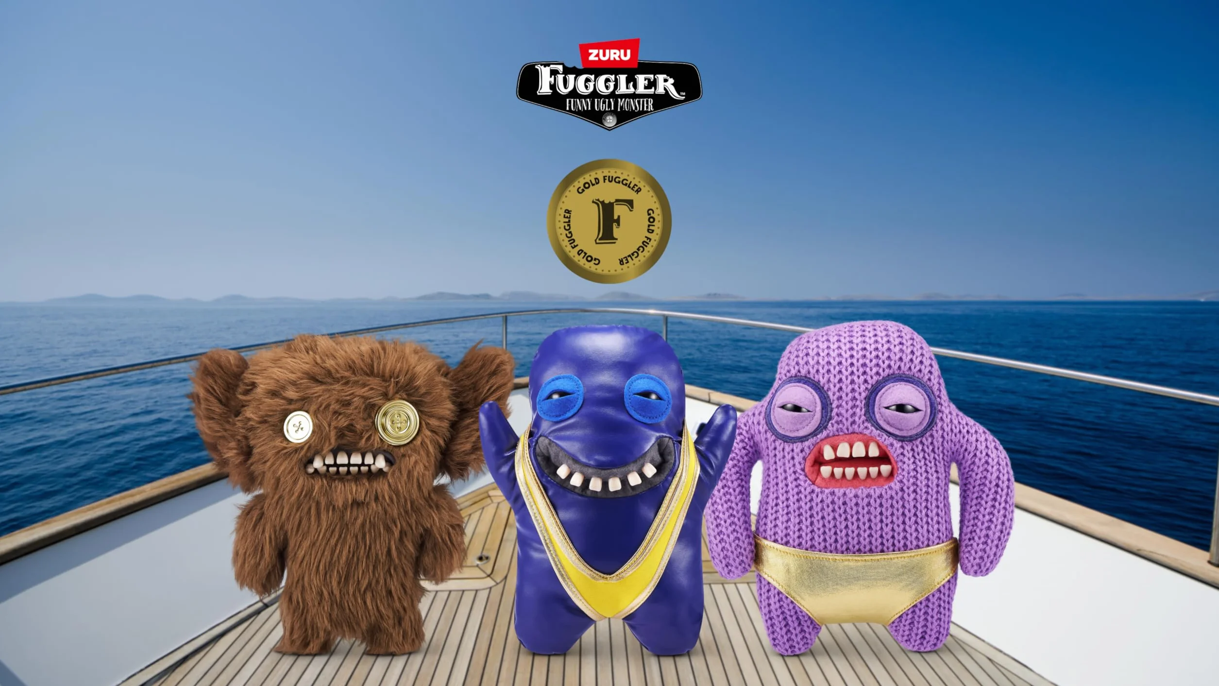 Fuggler Gold Fuggs by ZURU Funny Ugly Monster, Plush, Collectible, Toy (Grumpy Grumps - Eyes)
