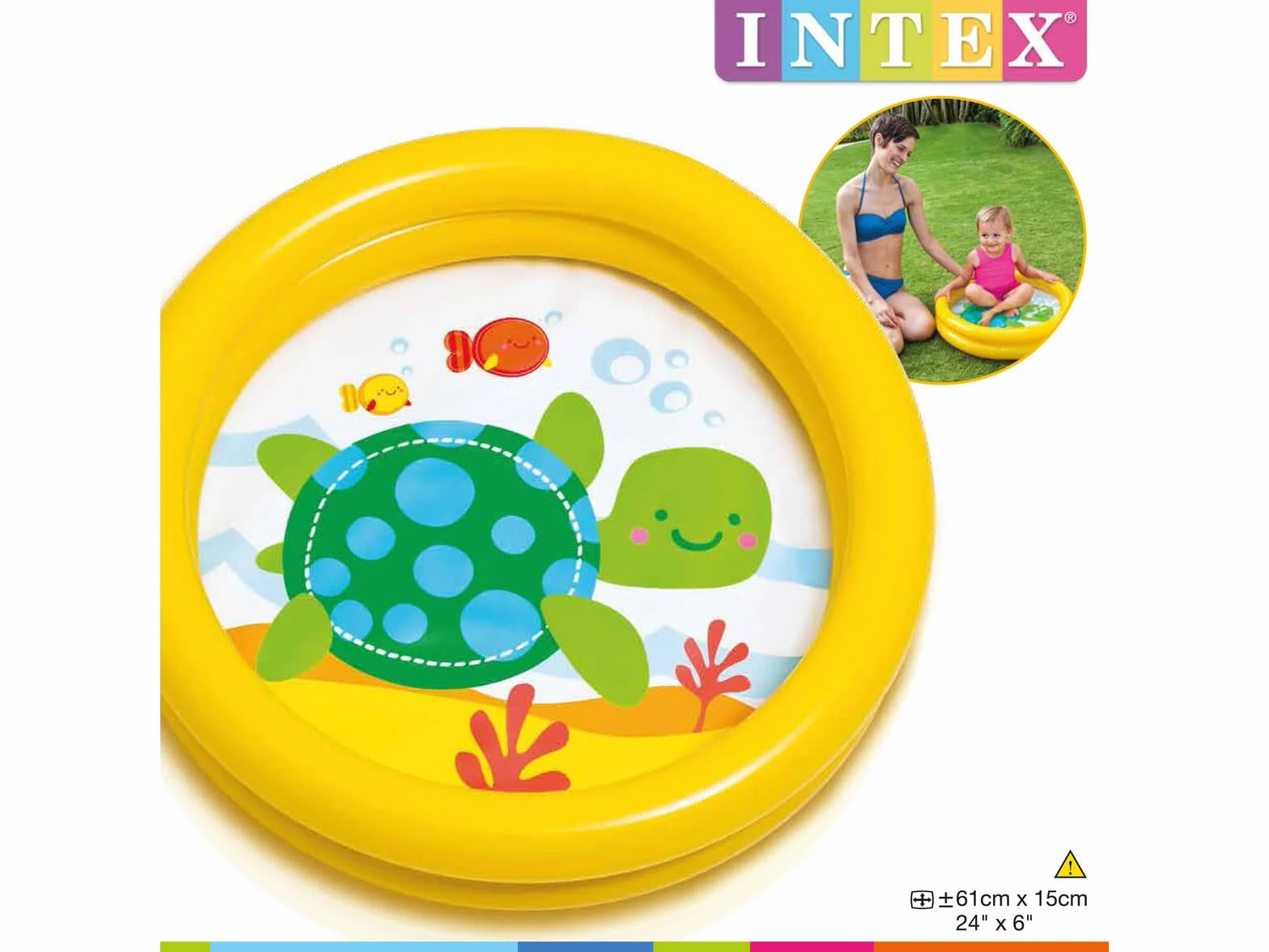 Intex Basen dla Dzieci 61 x 15 cm Żółty Fioletowy