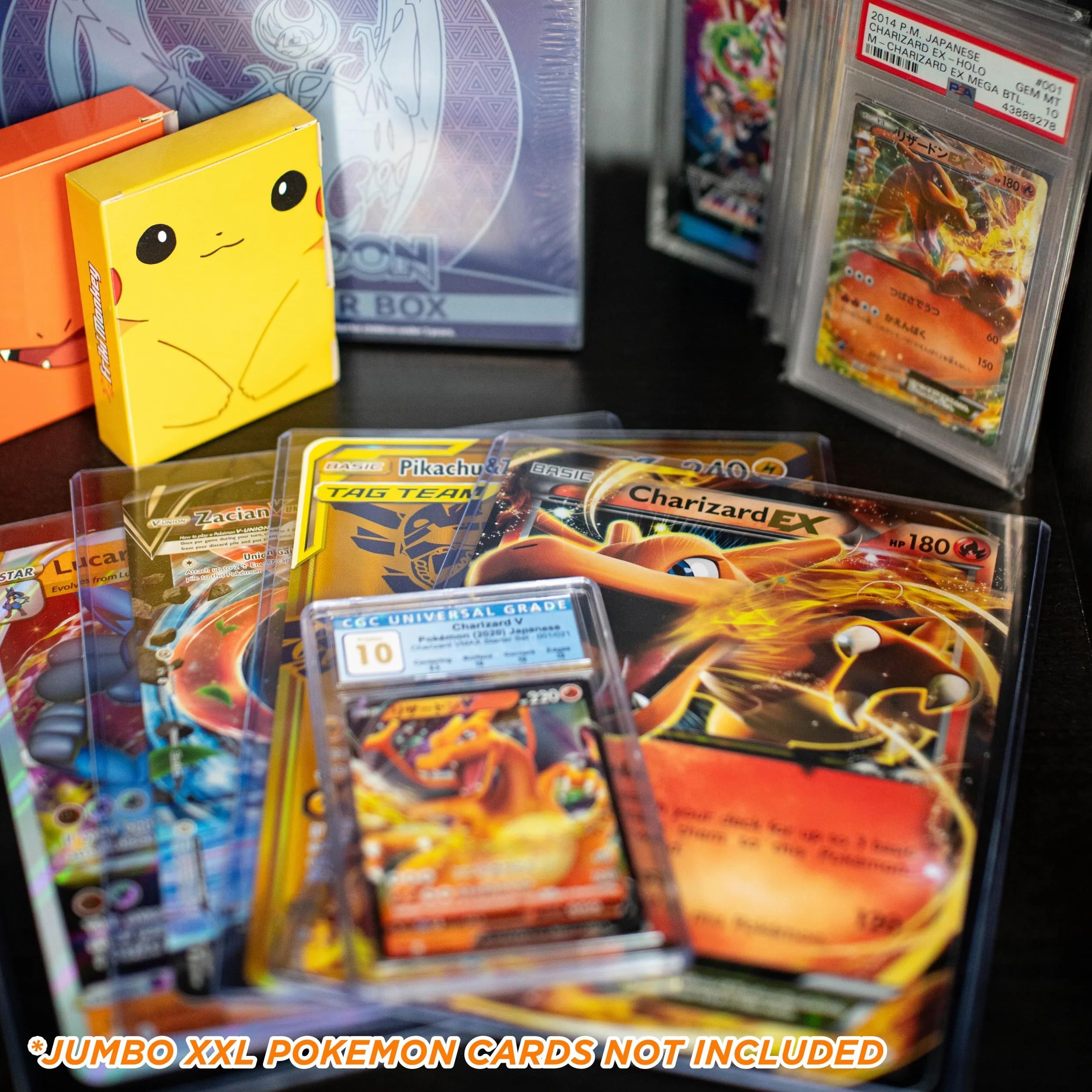 Toploader XXL na Karty Pokemon - Twarde Etui 15x21cm - Chroń Swoje Karty Jumbo w Stylu! (Pack 10)