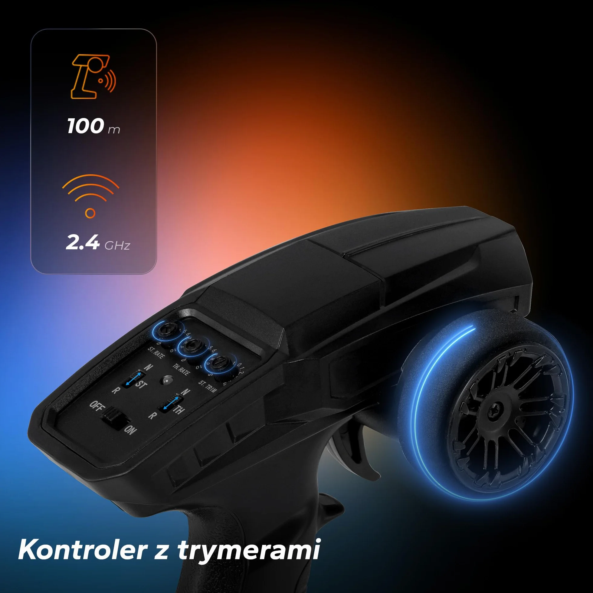 OVERMAX X-Pace 4x4 Samochód Zdalnie Sterowany 1:18 45km/h 100m Bateria Li-ion 850mAh LED