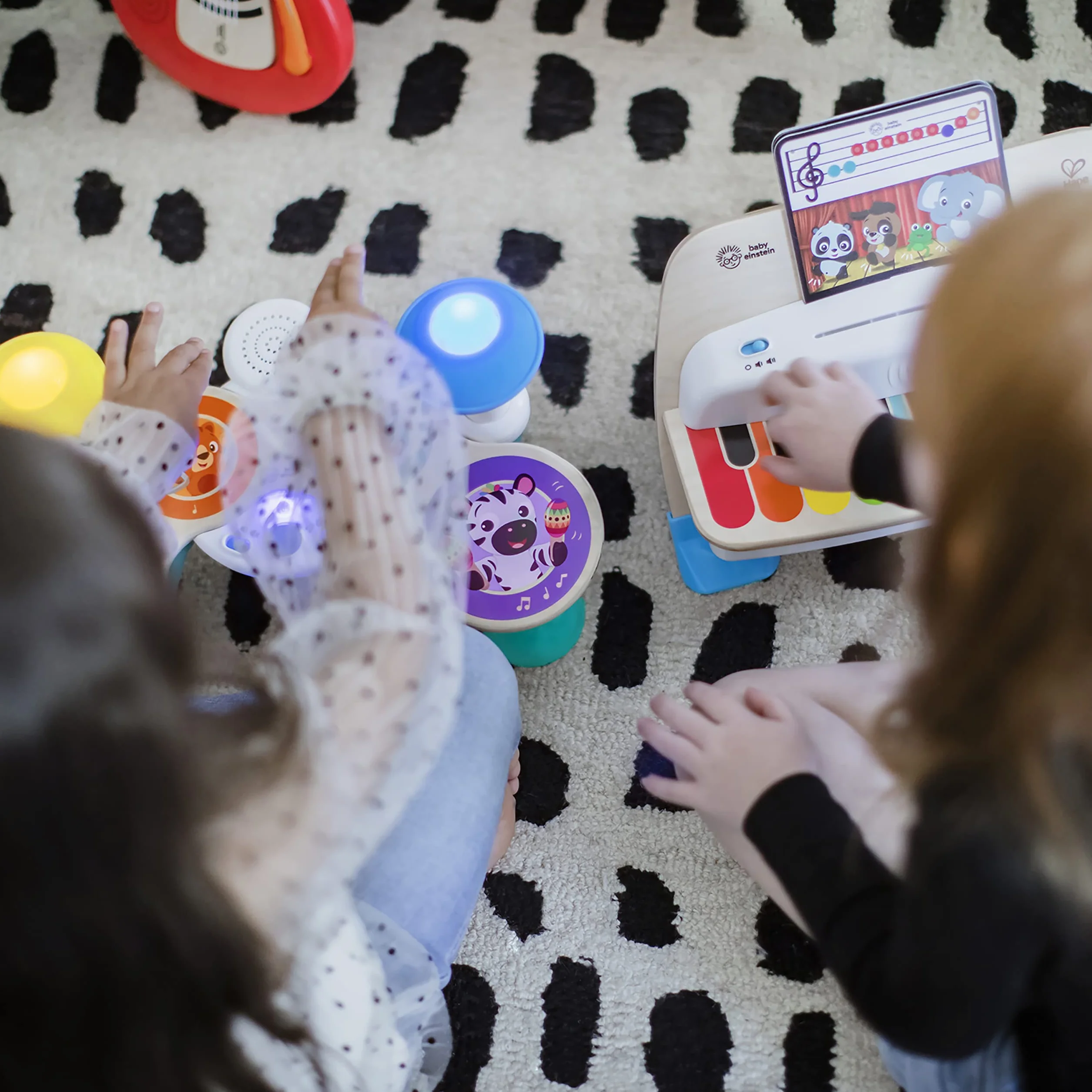 Baby Einstein Bateria Together in Tune, Connected Magic Touch, 4 tryby gry i 10 melodii, regulacja głośności, drewniana zabawka, od 12 miesięcy
