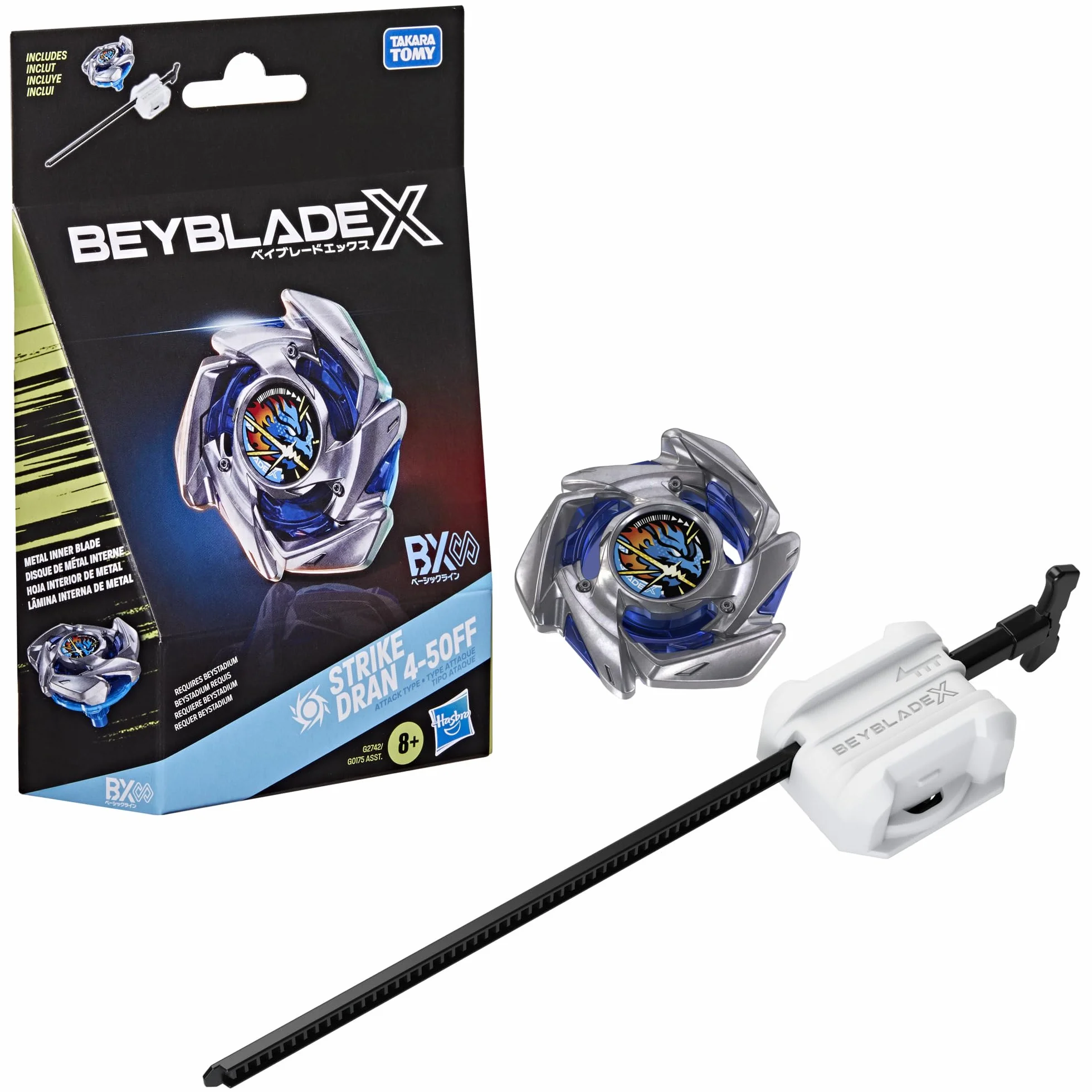 Beyblade X zestaw startowy Strike Dran 4-50FF BX Infinity z bączkiem i wyrzutnią Takara Tomy, zabawkowy bączek, od 8 lat