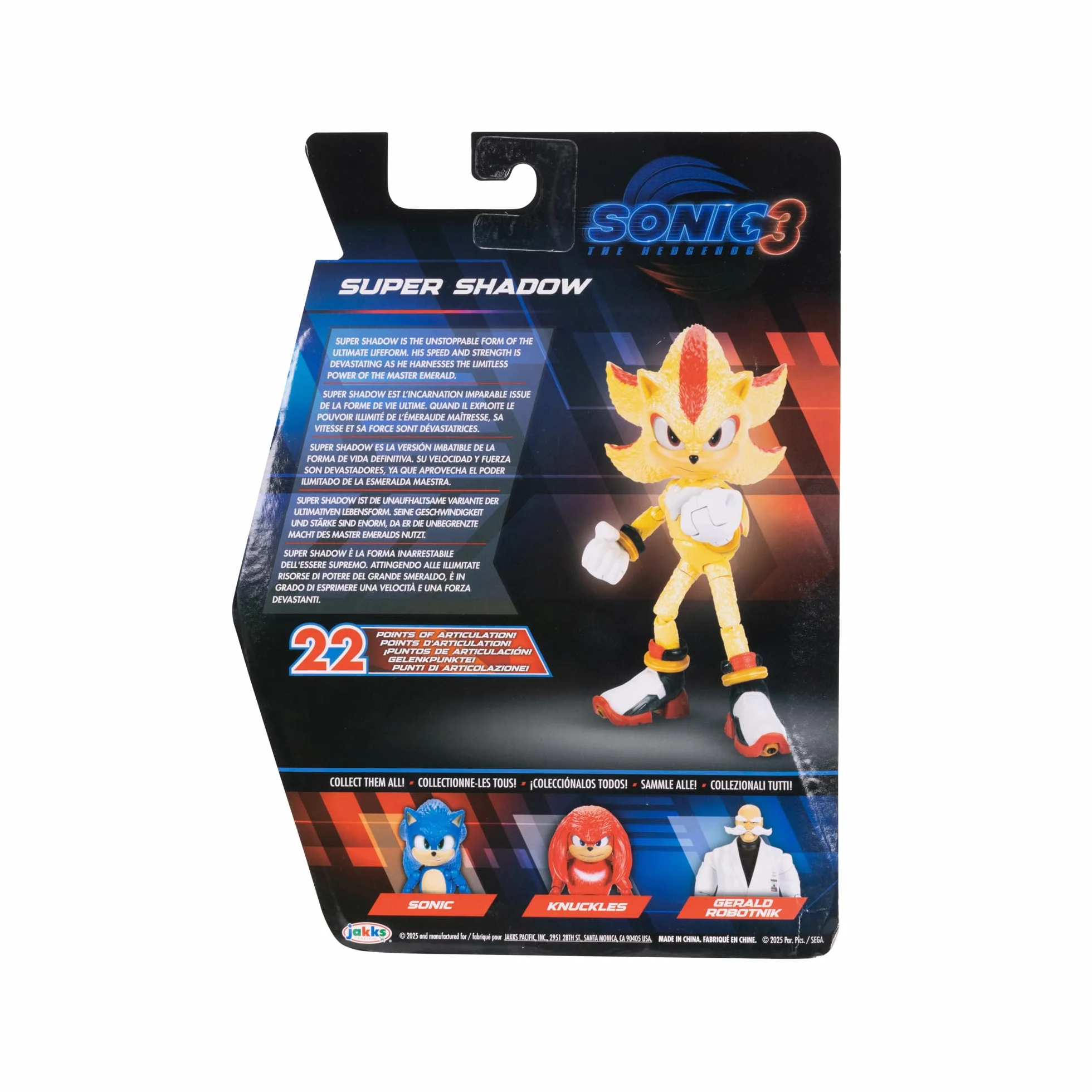 Sonic 3 The Movie Super Shadow Figurka z przegubami, oficjalna licencja, 12,5 cm, rzeczywiste szczegóły, figurki kolekcjonerskie, dla fanów, pomysł na prezent dla dzieci od 3 lat